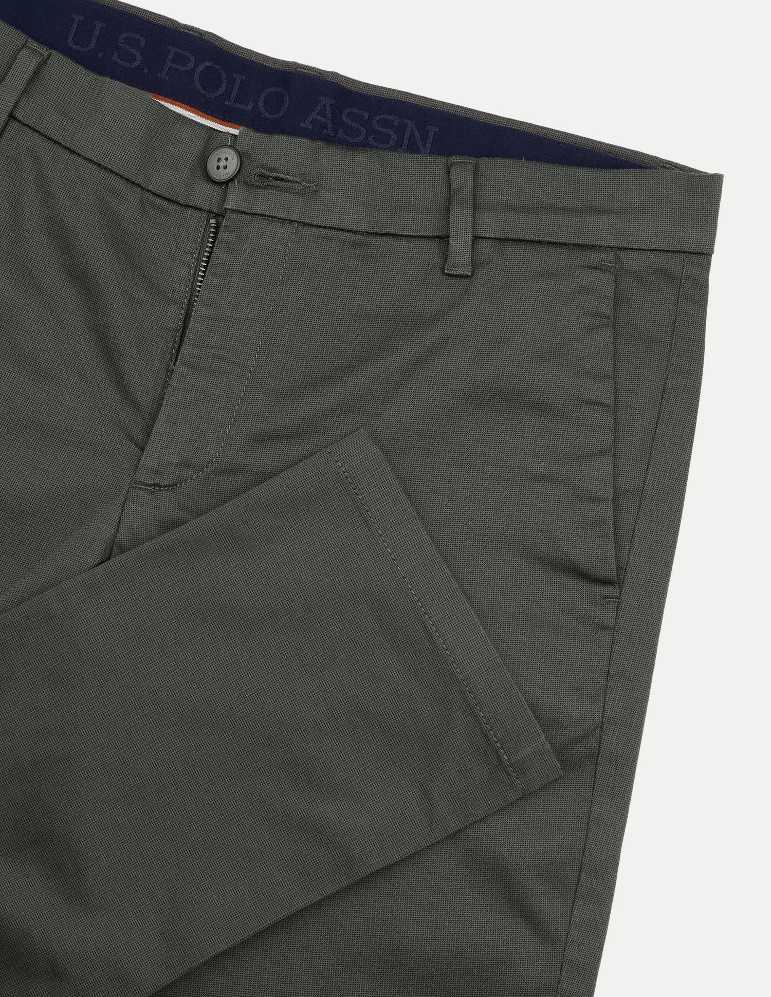 Denver Slim Fit Satin Trousers Olive - U.S. Polo Assn. India | Large