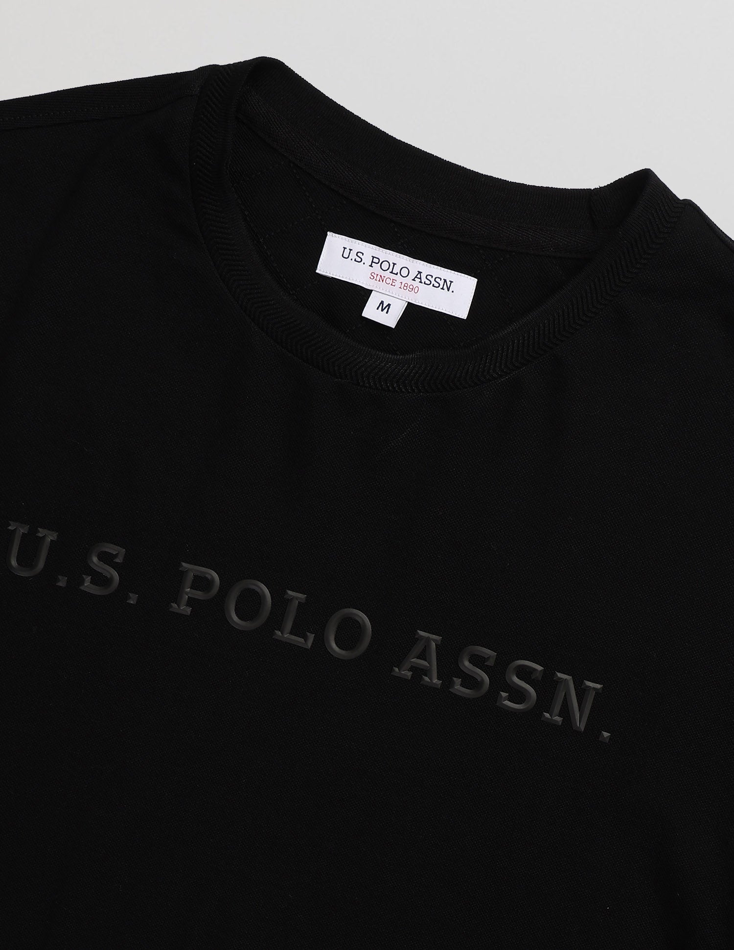 Brand Embossed Slim Fit T-Shirt Black - U.S. POLO ASSN. | Large