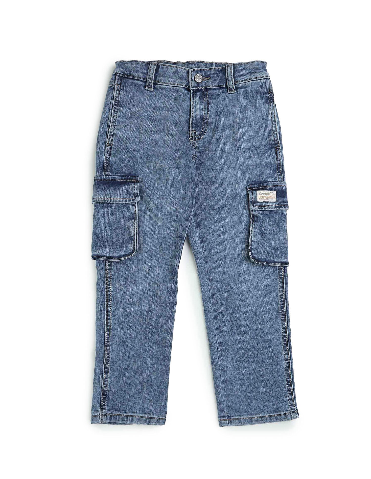 Boys Relaxed Fit Cargo Jeans Blue - U.S. POLO ASSN. | Large