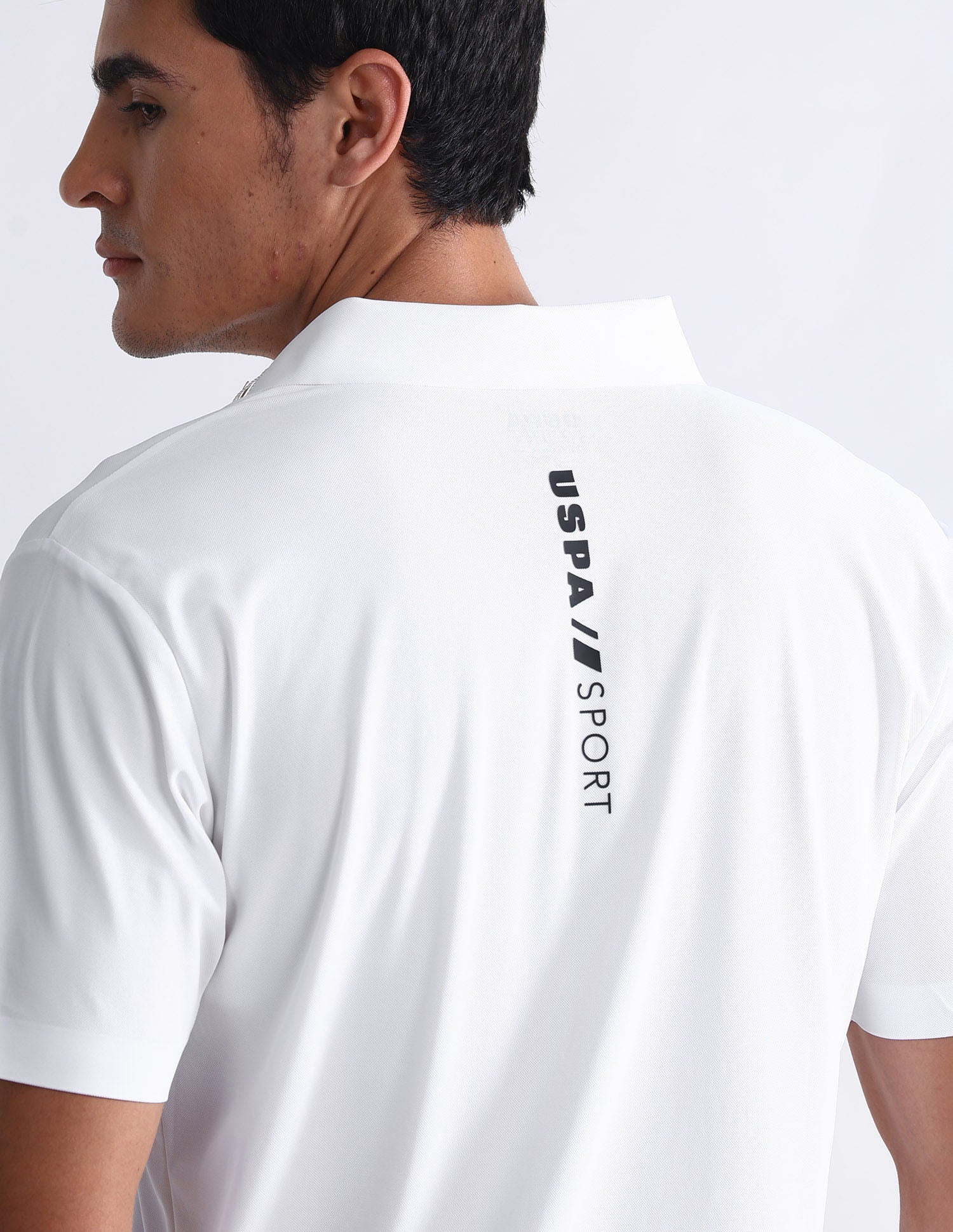 Solid Slim Fit Polo Shirt White - U.S. Polo Assn. India | Large