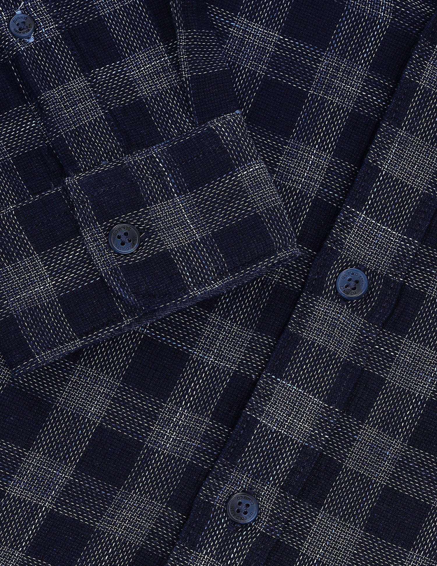 Slim Fit Buffalo Checked Shirt Navy - U.S. Polo Assn. India | Large