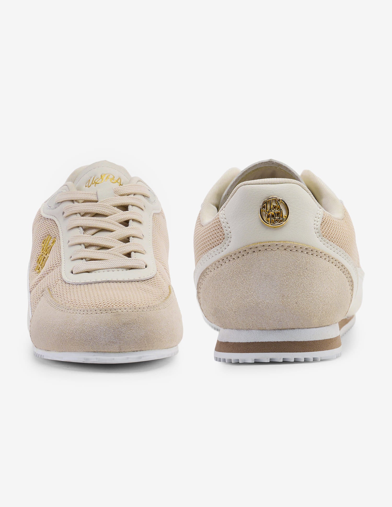 Jimena Monogram Embossed Light Weight Sneakers Beige - U.S. Polo Assn. India | Large