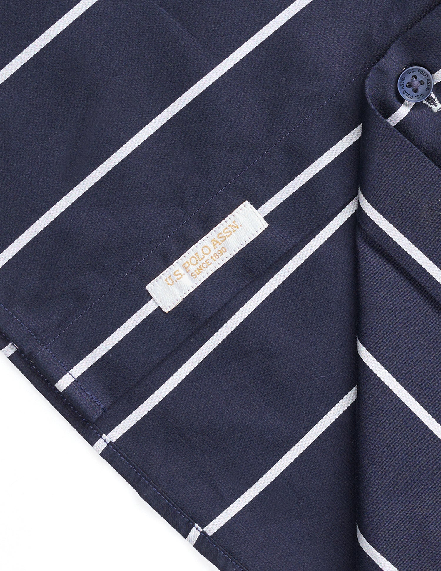 Pacho X Vertical Striped Tailored Fit Shirt Navy - U.S. POLO ASSN. | Large