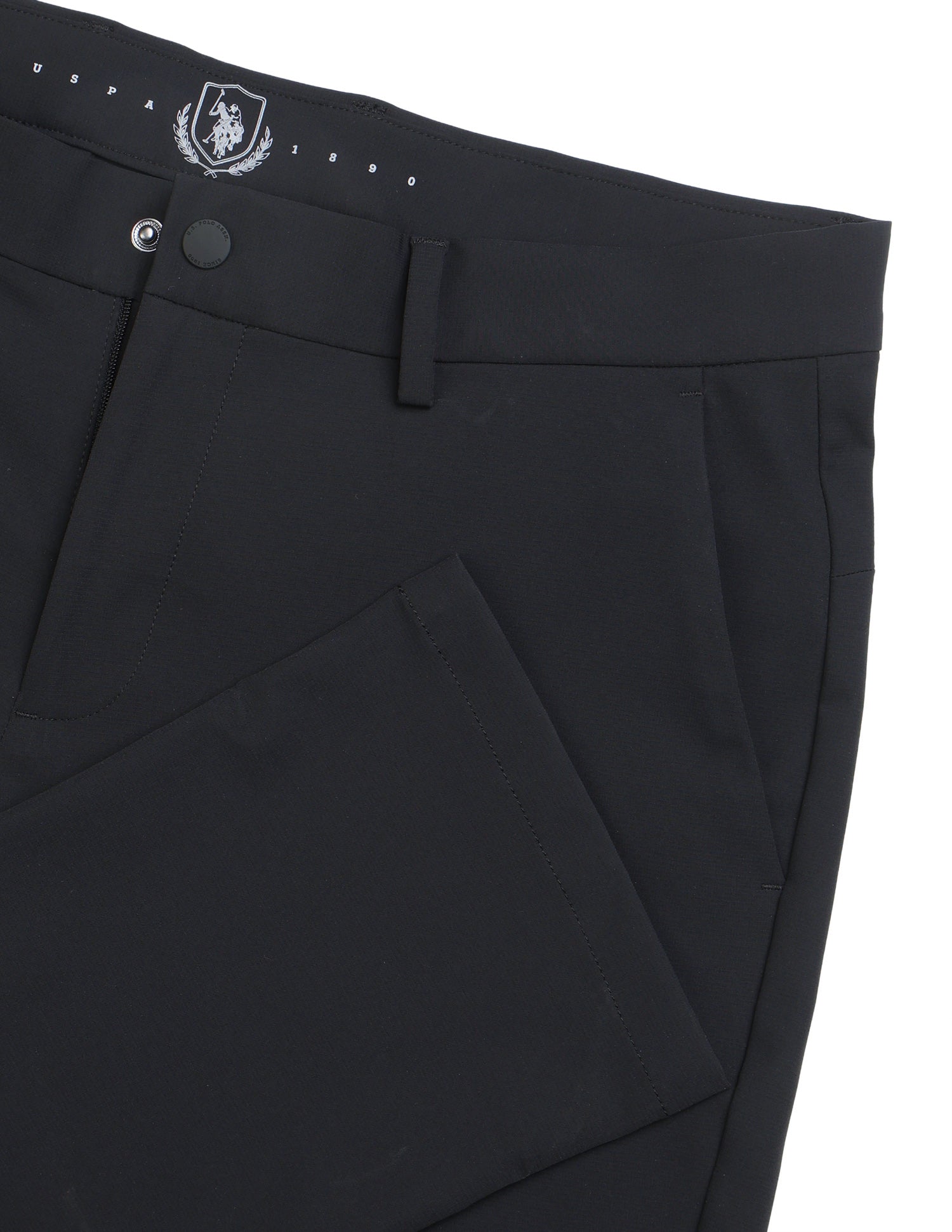 Denver Slim Fit Mid Rise Trousers Black - U.S. Polo Assn. India | Large