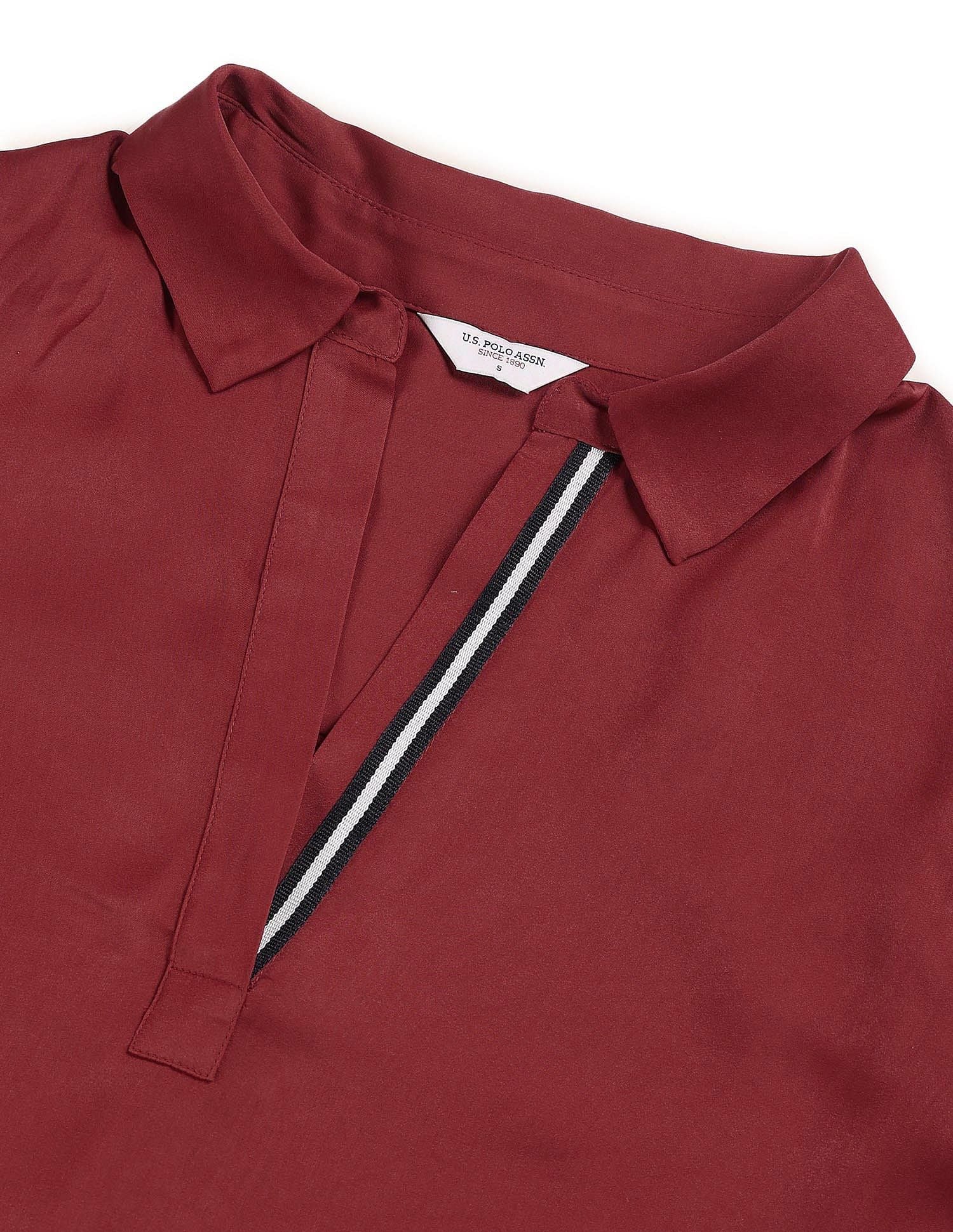 Satin Solid Shirt Red - U.S. POLO ASSN. | Large