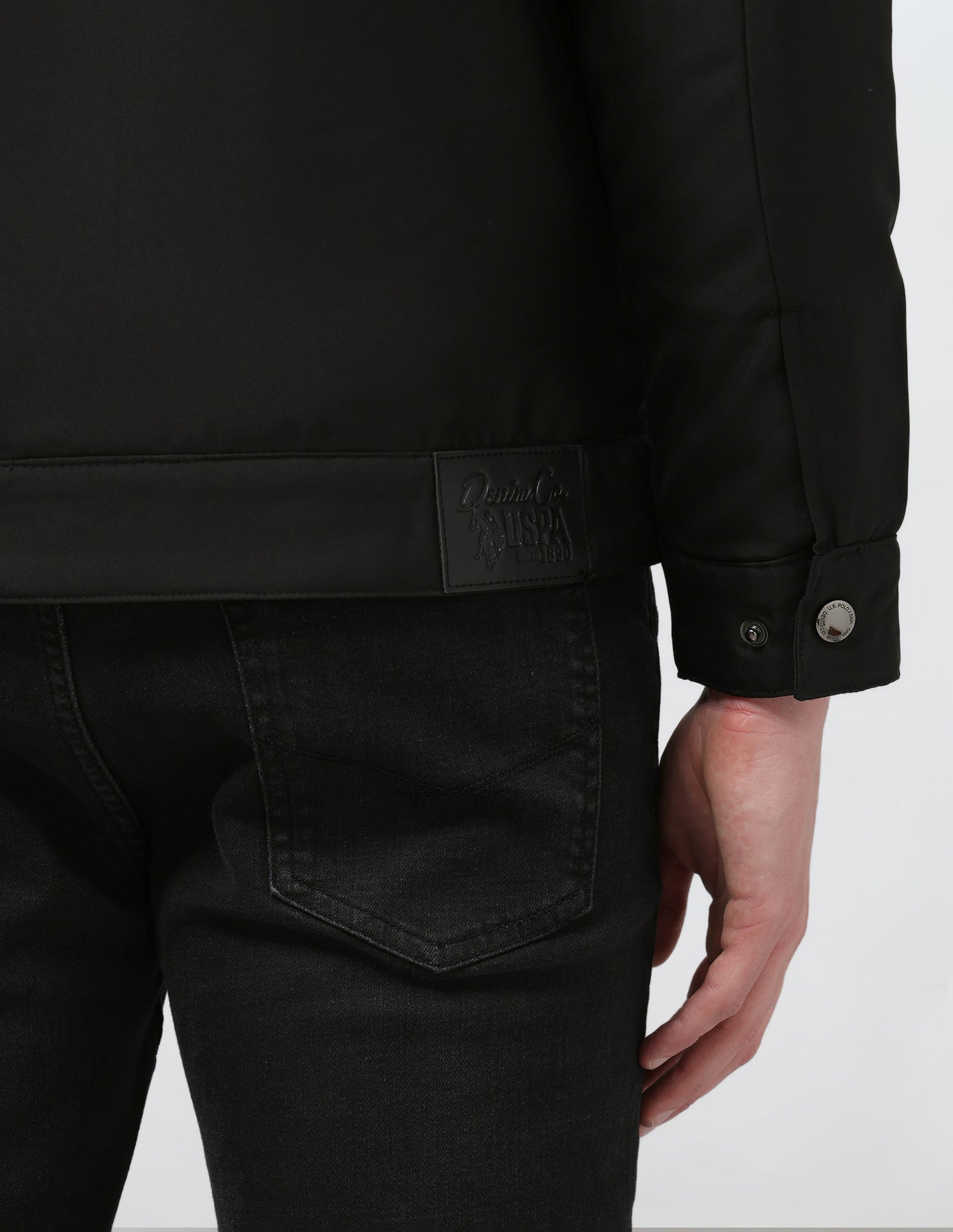 Solid Regular Fit Jacket Black - U.S. Polo Assn. India | Large