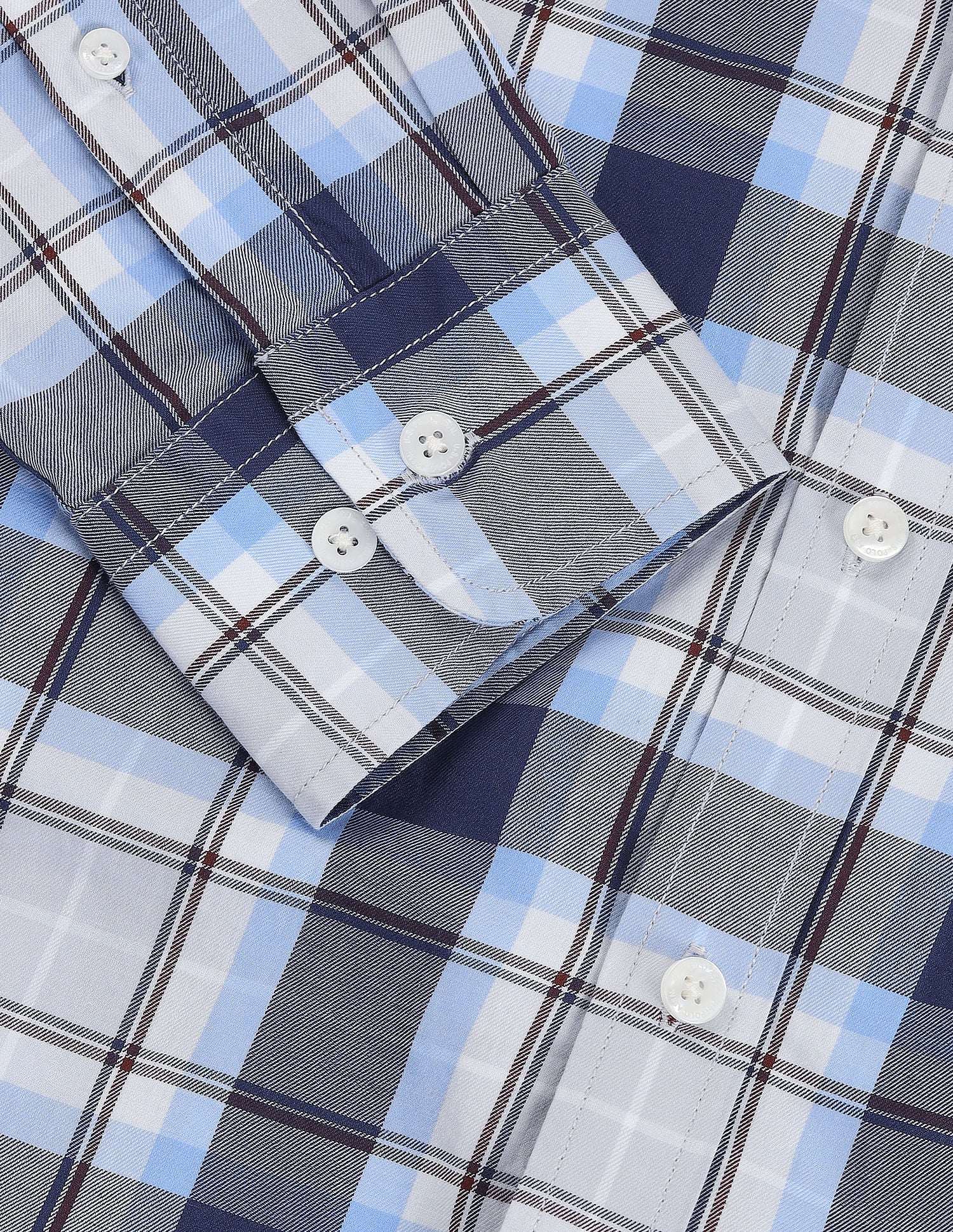 Tailored Fit Checked Shirt Blue - U.S. Polo Assn. India | Large