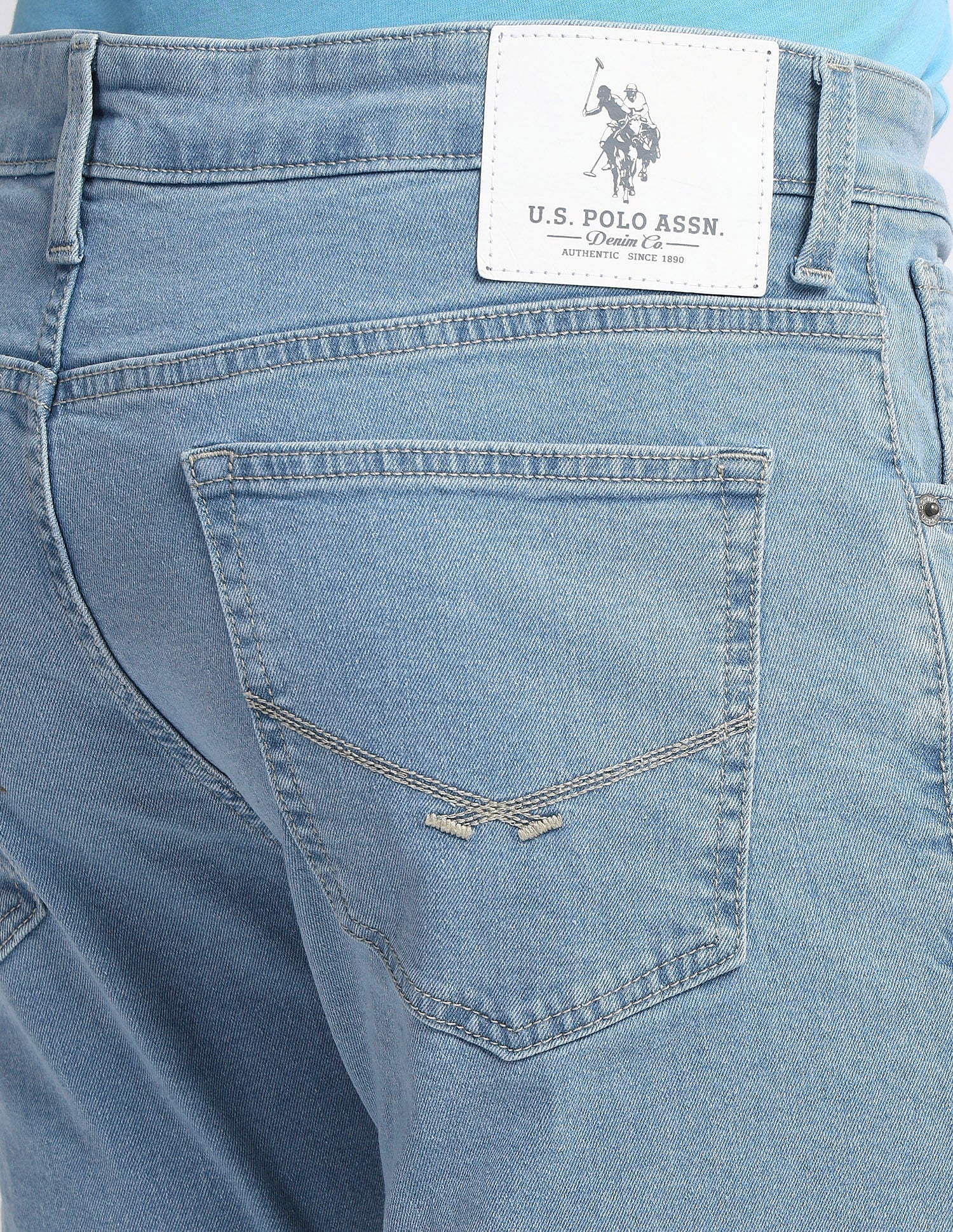 Brandon Slim Fit Blue Jeans Light Blue - U.S. Polo Assn. India | Large