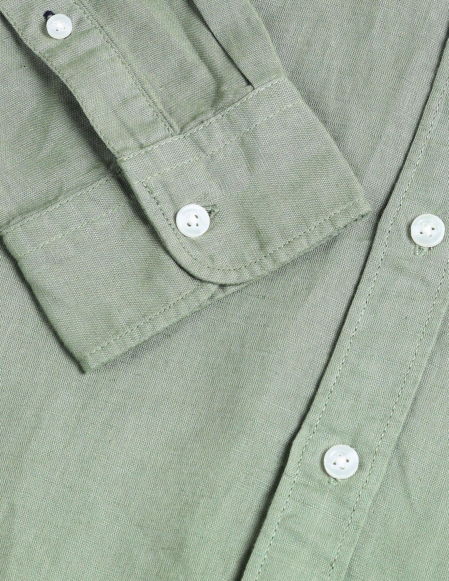 Slim Fit Solid Shirt Olive - U.S. Polo Assn. India | Large