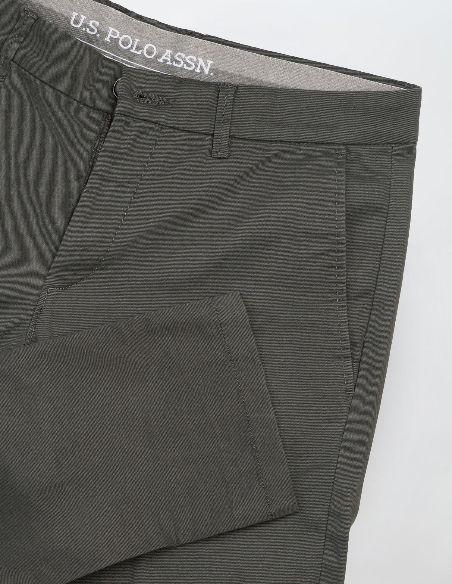 Austin Slim Fit Satin Trousers Olive - U.S. Polo Assn. India | Large