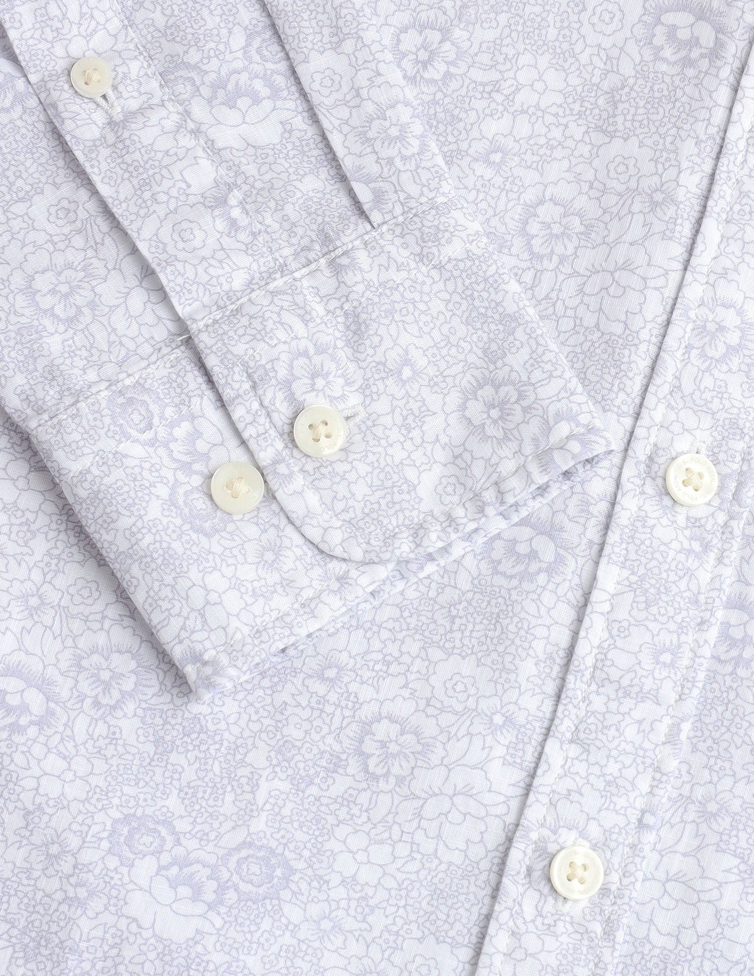 Cutaway Collar Floral Cotton Shirt Grey - U.S. Polo Assn. India | Large