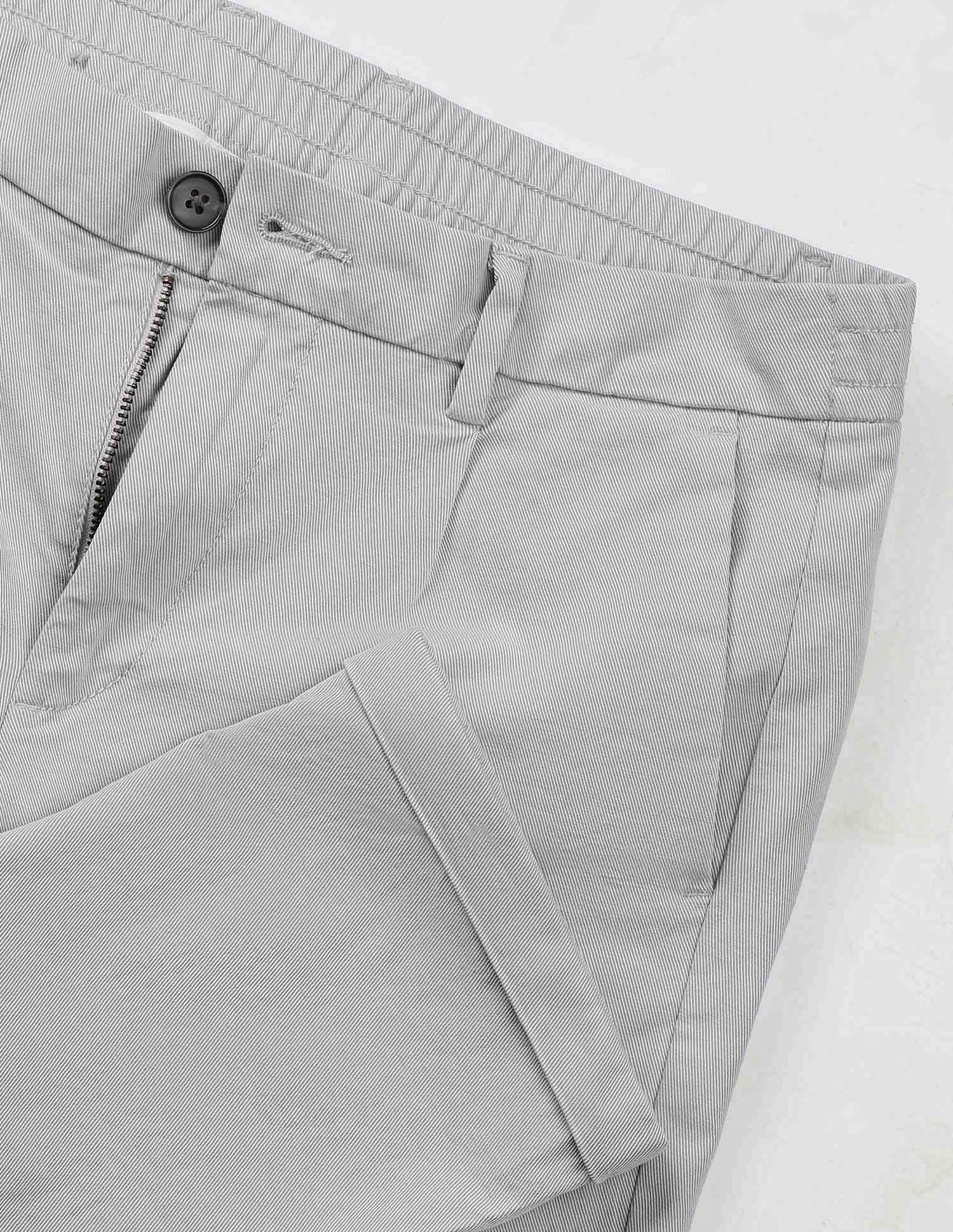 Solid Denver Slim Fit Twill Trousers Light Grey - U.S. Polo Assn. India | Large