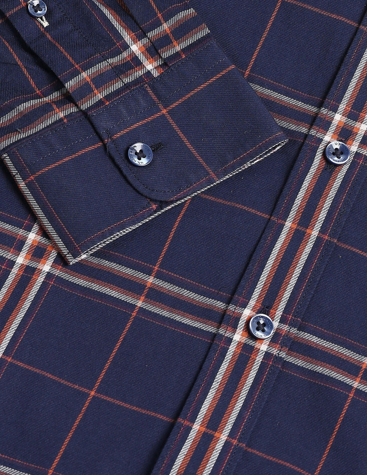 Slim Fit Grid Tattersall Checked Shirt Navy - U.S. Polo Assn. India | Large
