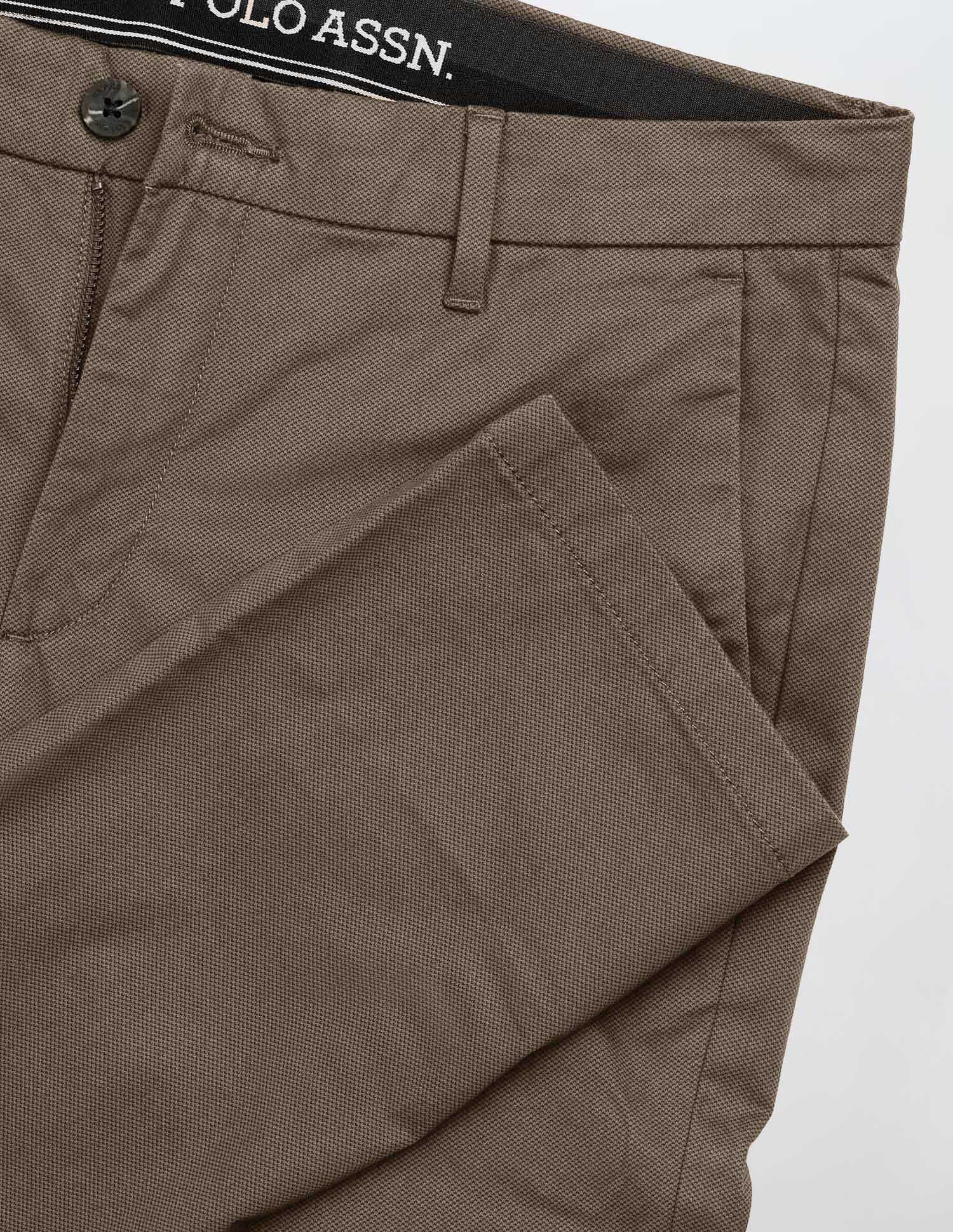 Denver Slim Fit Satin Trousers Brown - U.S. POLO ASSN. | Large