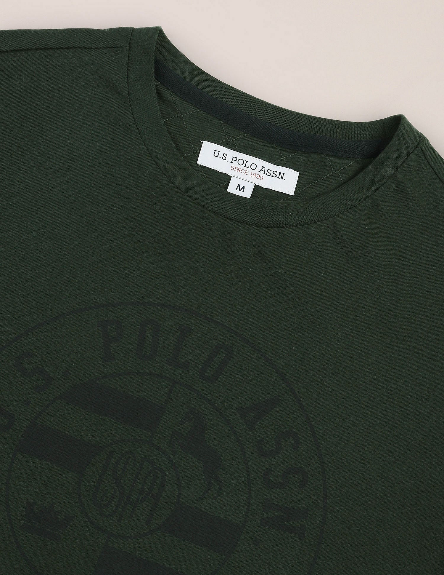 Brand Printed Slim Fit T-Shirt Olive - U.S. Polo Assn. India | Large