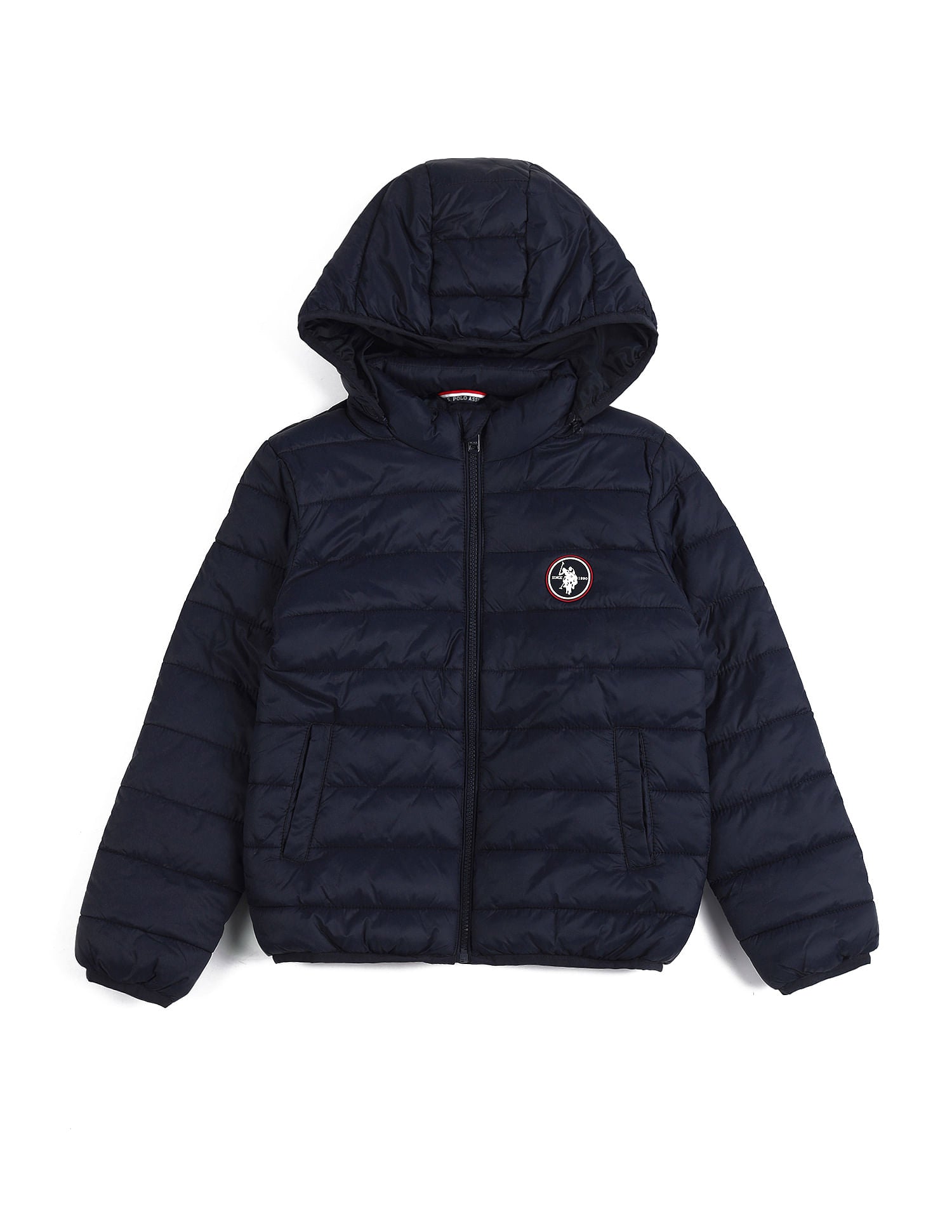 Boys Solid Hooded Jacket Mens Navy - U.S. POLO ASSN. | Large