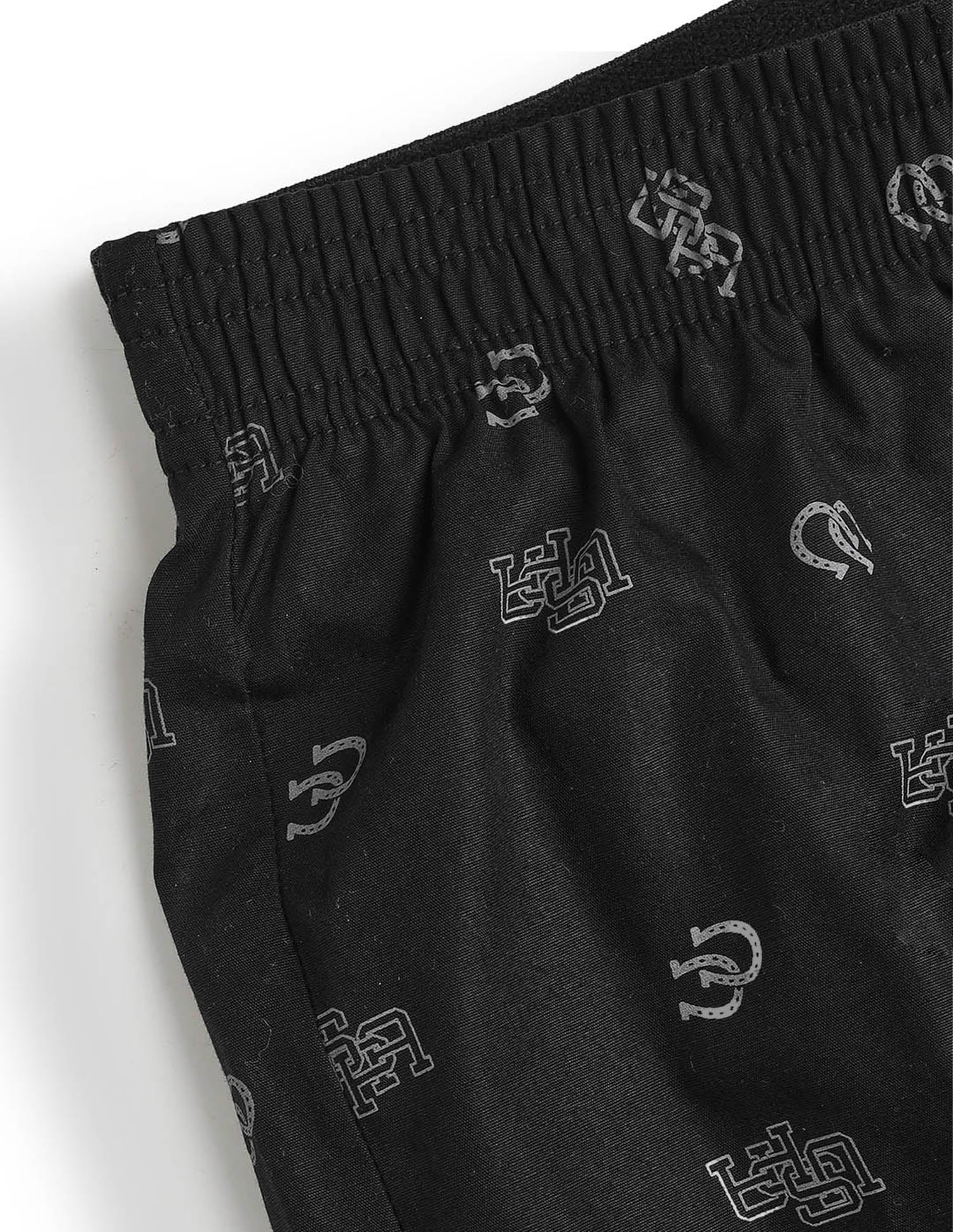 Cotton Printed OEX12 Boxers - Pack Of 1 Black - U.S. POLO ASSN. | Large