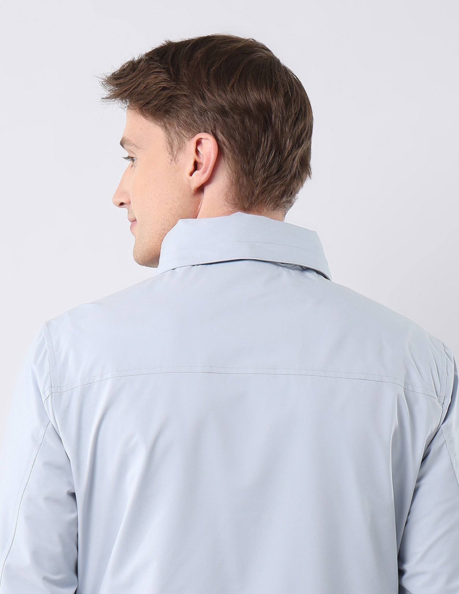 Solid Regular Fit Detachable Hood Jacket Light Blue - U.S. Polo Assn. India | Large