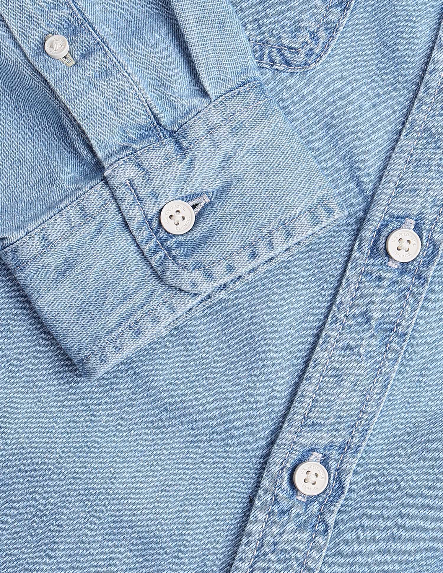 Twill Relaxed Fit Shirt Light Indigo - U.S. Polo Assn. India | Large
