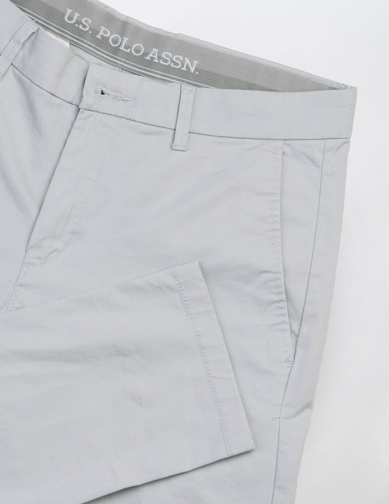 Austin Slim Fit Satin Trousers Light Grey - U.S. Polo Assn. India | Large