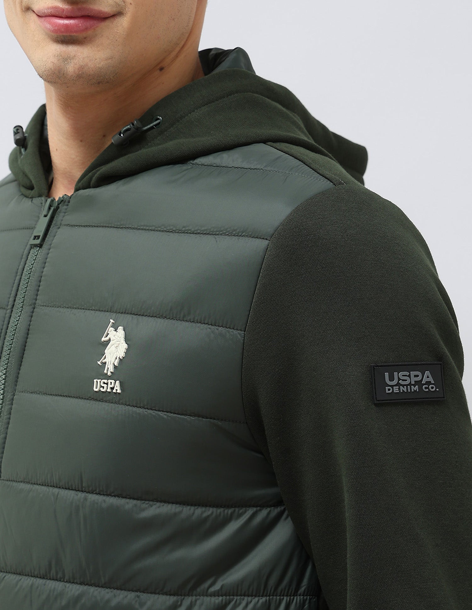 Solid Regular Fit Puffer Jacket Olive - U.S. POLO ASSN. | Large