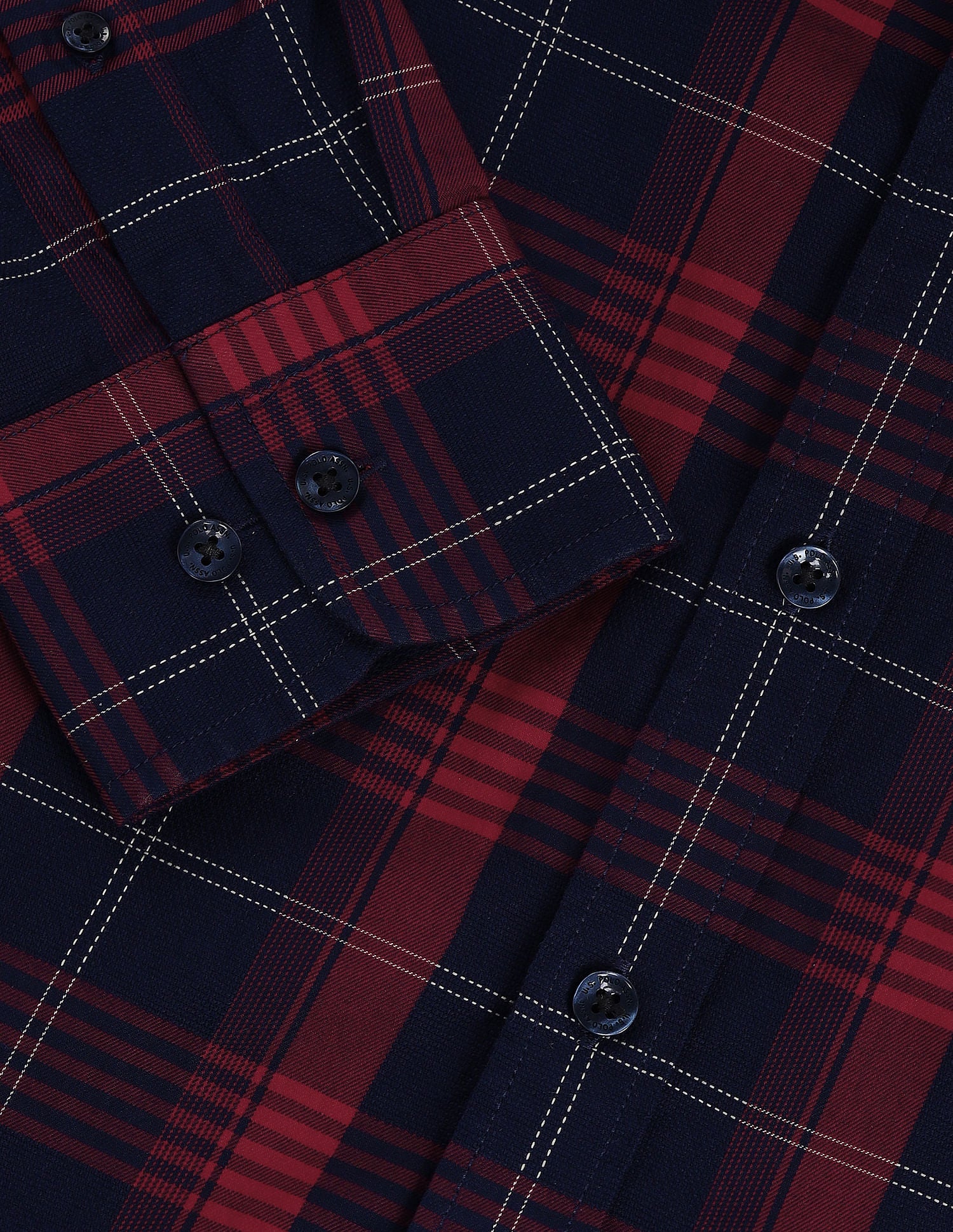 Tailored Fit Checked Shirt Navy - U.S. Polo Assn. India | Large