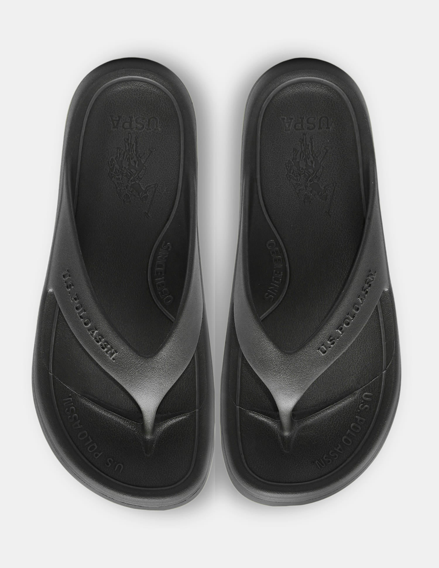 Men Cole V-Strap Flip Flops Black - U.S. Polo Assn. India | Large