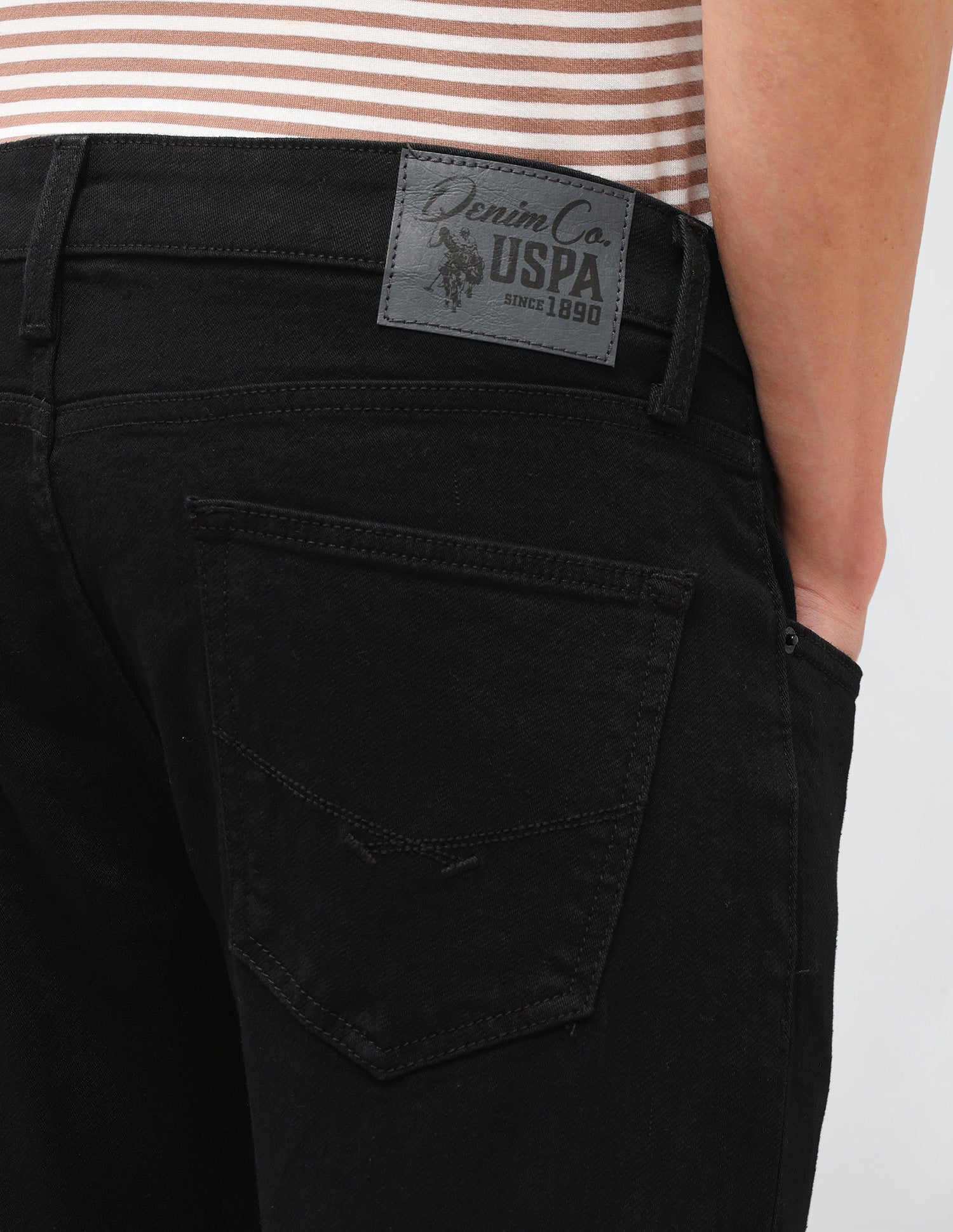 Henry Tapered Fit Black Jeans Black - U.S. Polo Assn. India | Large