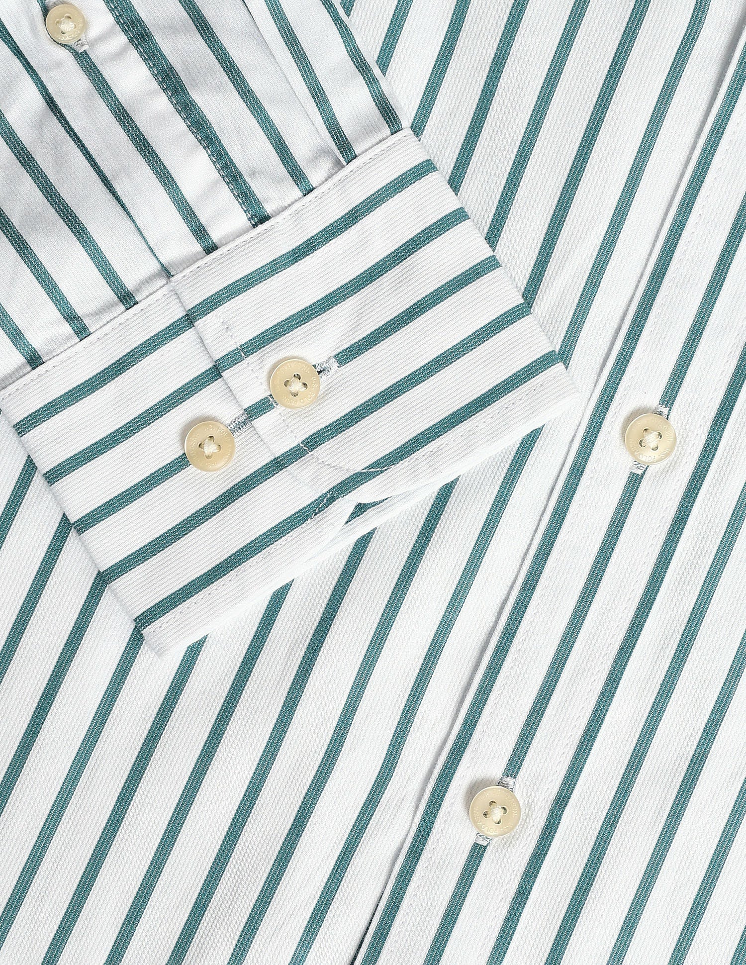 Tailored Fit Vertical Striped Shirt Off-White - U.S. Polo Assn. India | Large