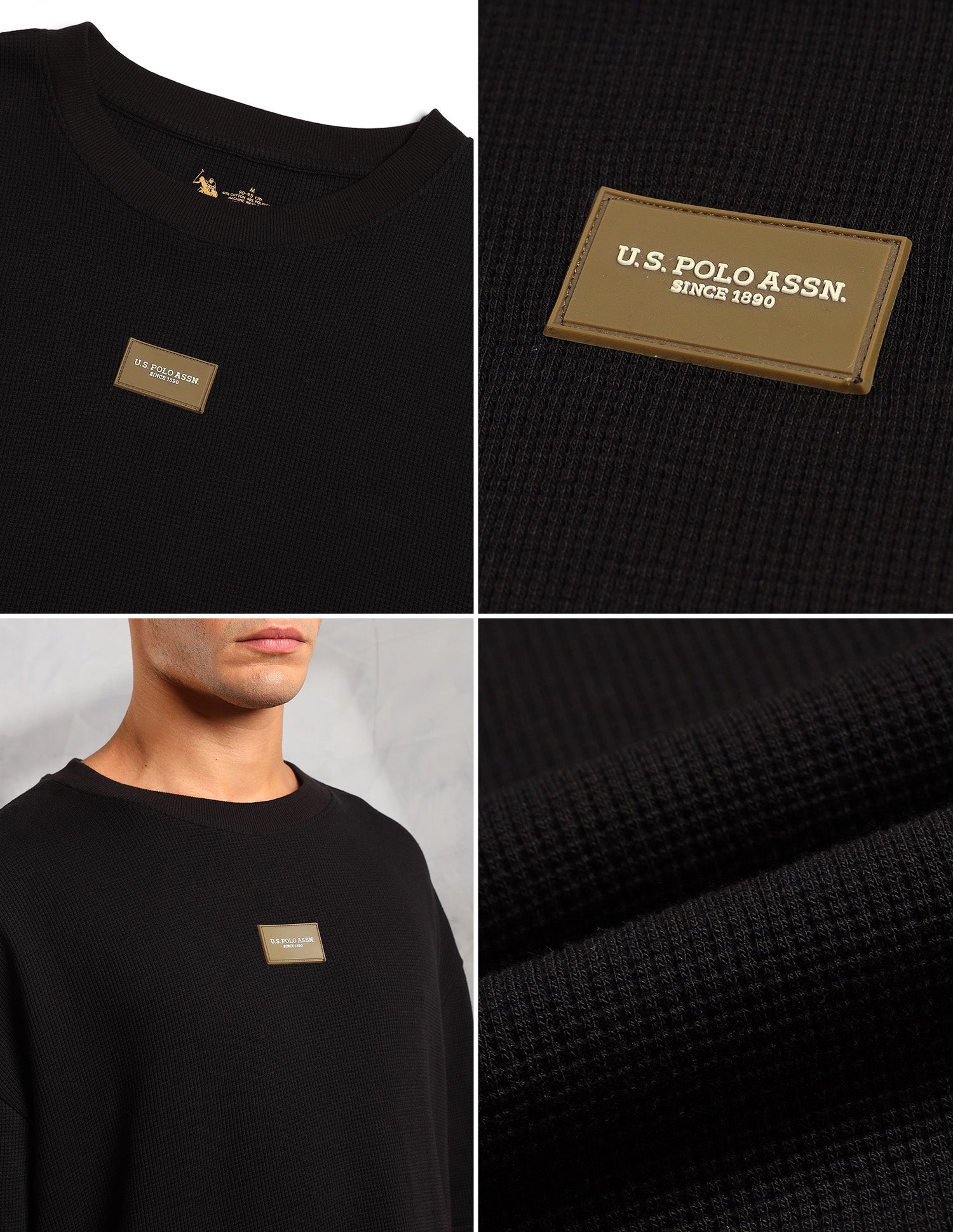 Oversized Fit Cotton PE001 Lounge T-Shirt - Pack Of 1 Black - U.S. POLO ASSN. | Large