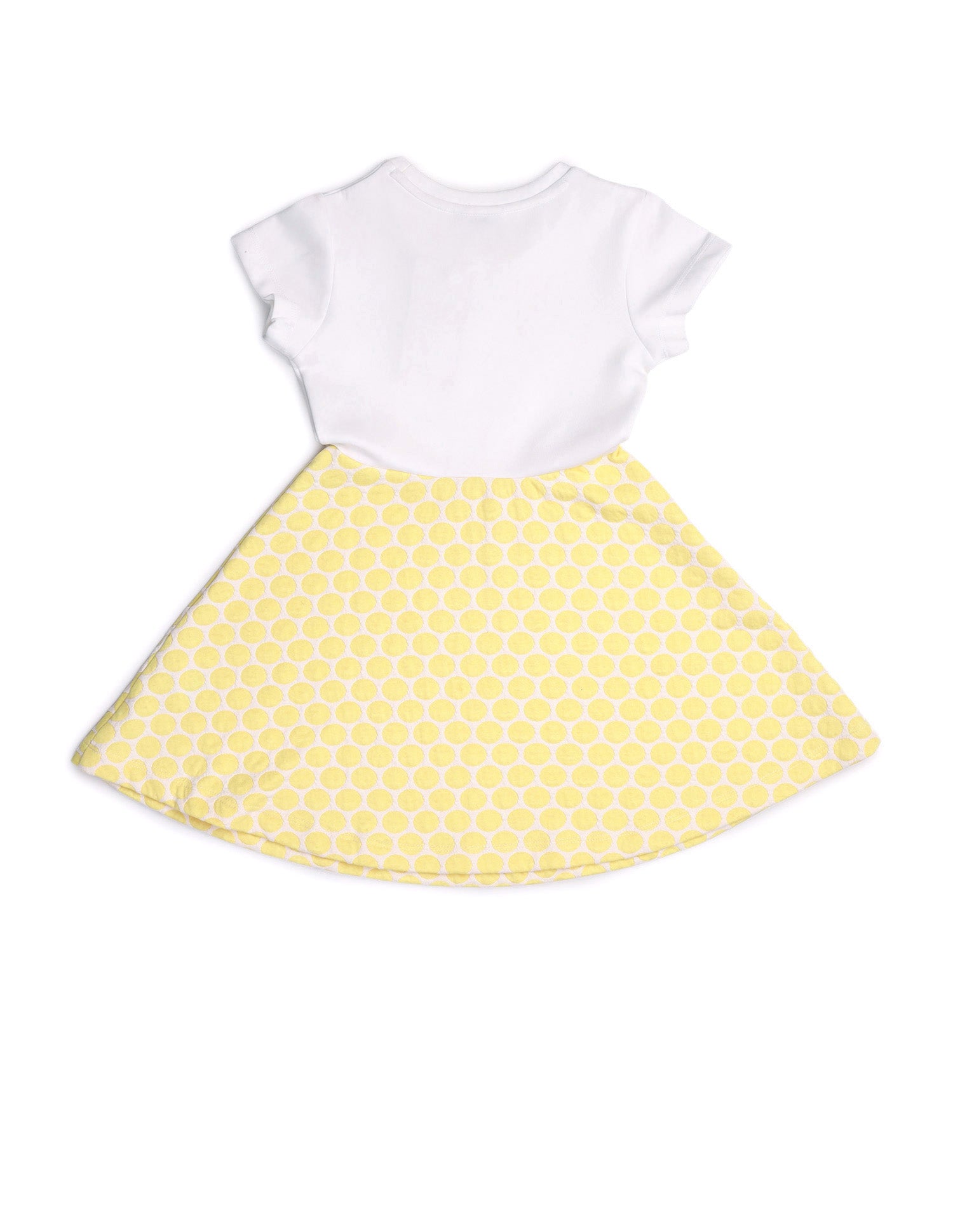 Girls Polka Dots Fit & Flare Dress Beige - U.S. POLO ASSN. | Large