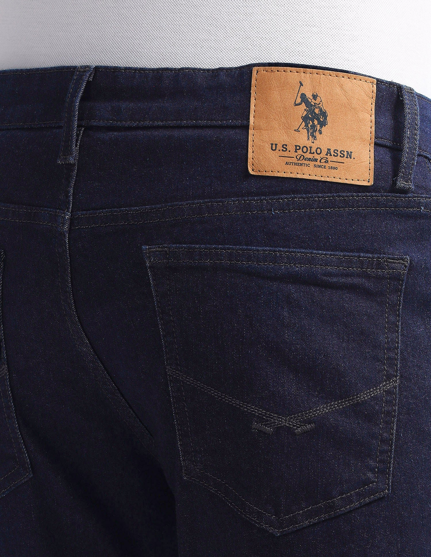 Brandon Slim Tapered Fit Blue Jeans Dark Blue - U.S. Polo Assn. India | Large
