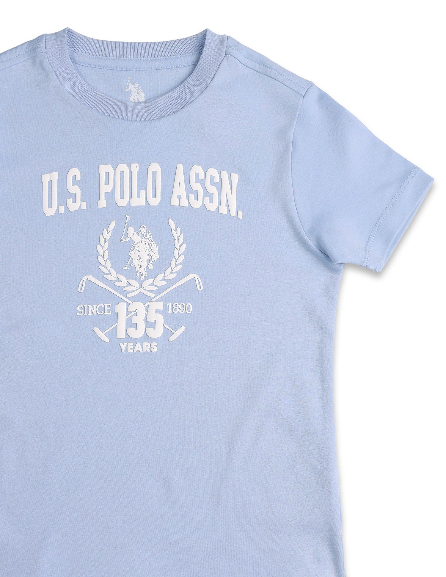 Boys Brand Embossed Pure Cotton T-Shirt Blue - U.S. POLO ASSN. | Large