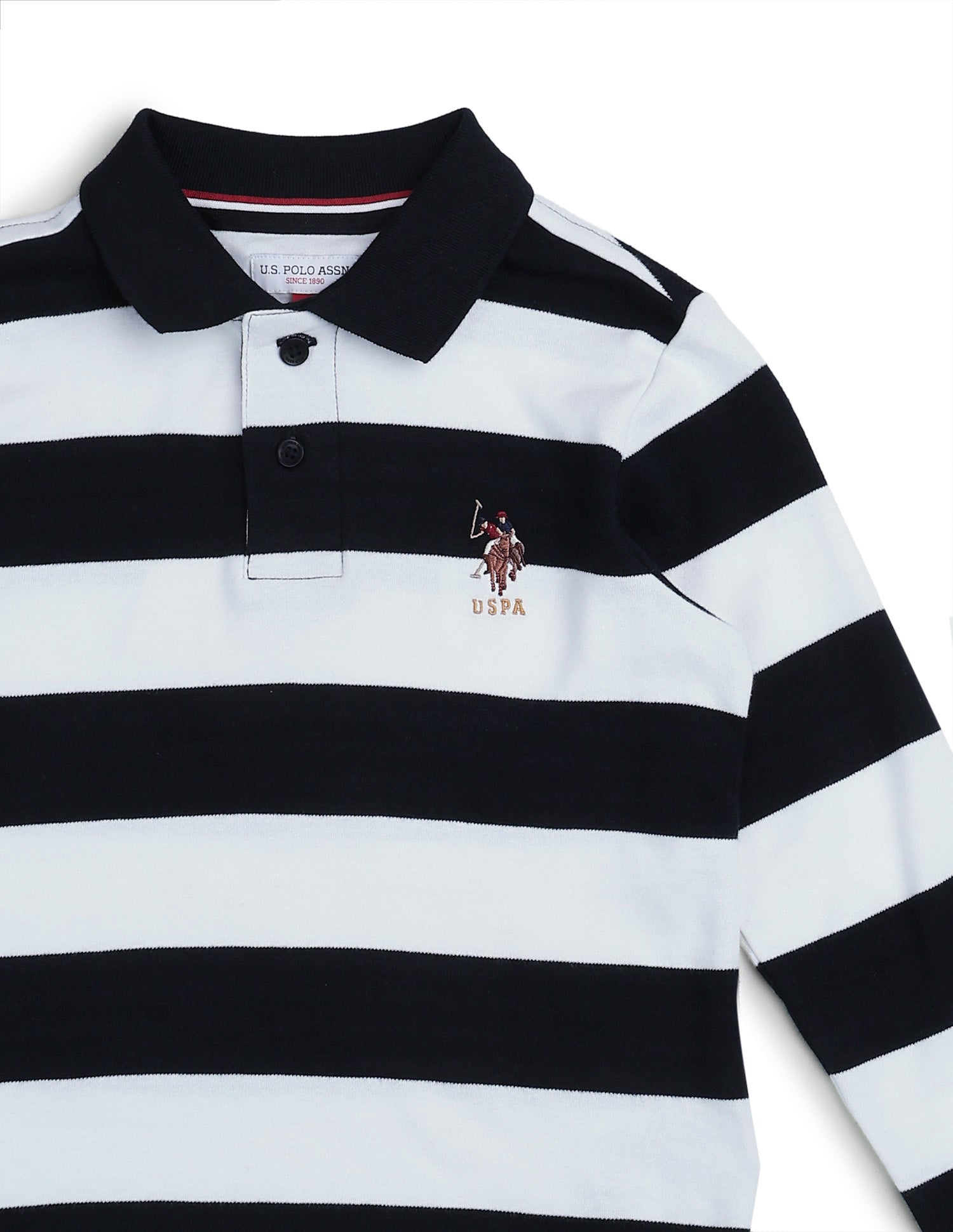 Boys Horizontal Striped Regular Fit Polo Shirt Navy - U.S. POLO ASSN. | Large