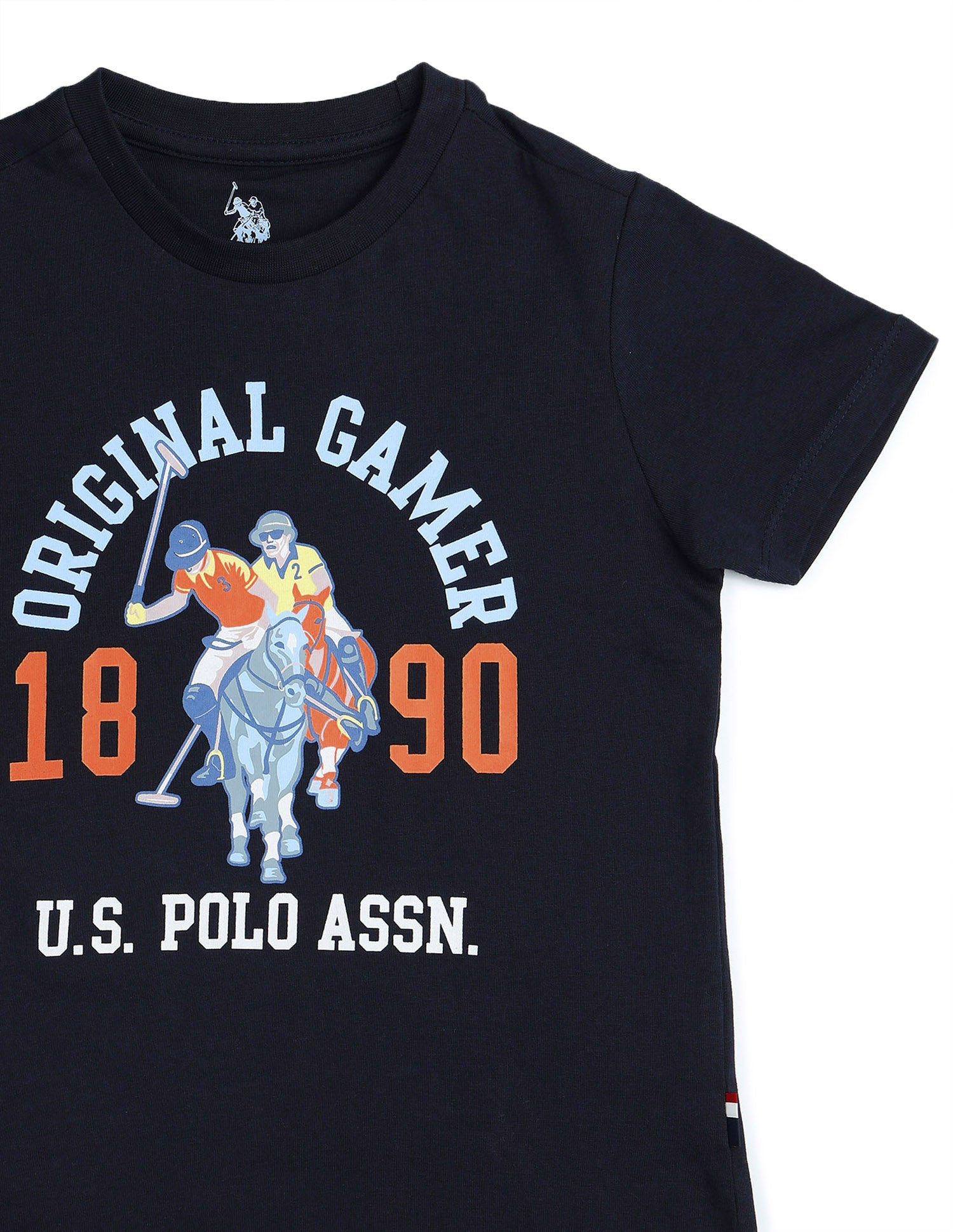 Boys Pure Cotton Graphic Brand Printed T Shirt Navy - U.S. POLO ASSN. | Large