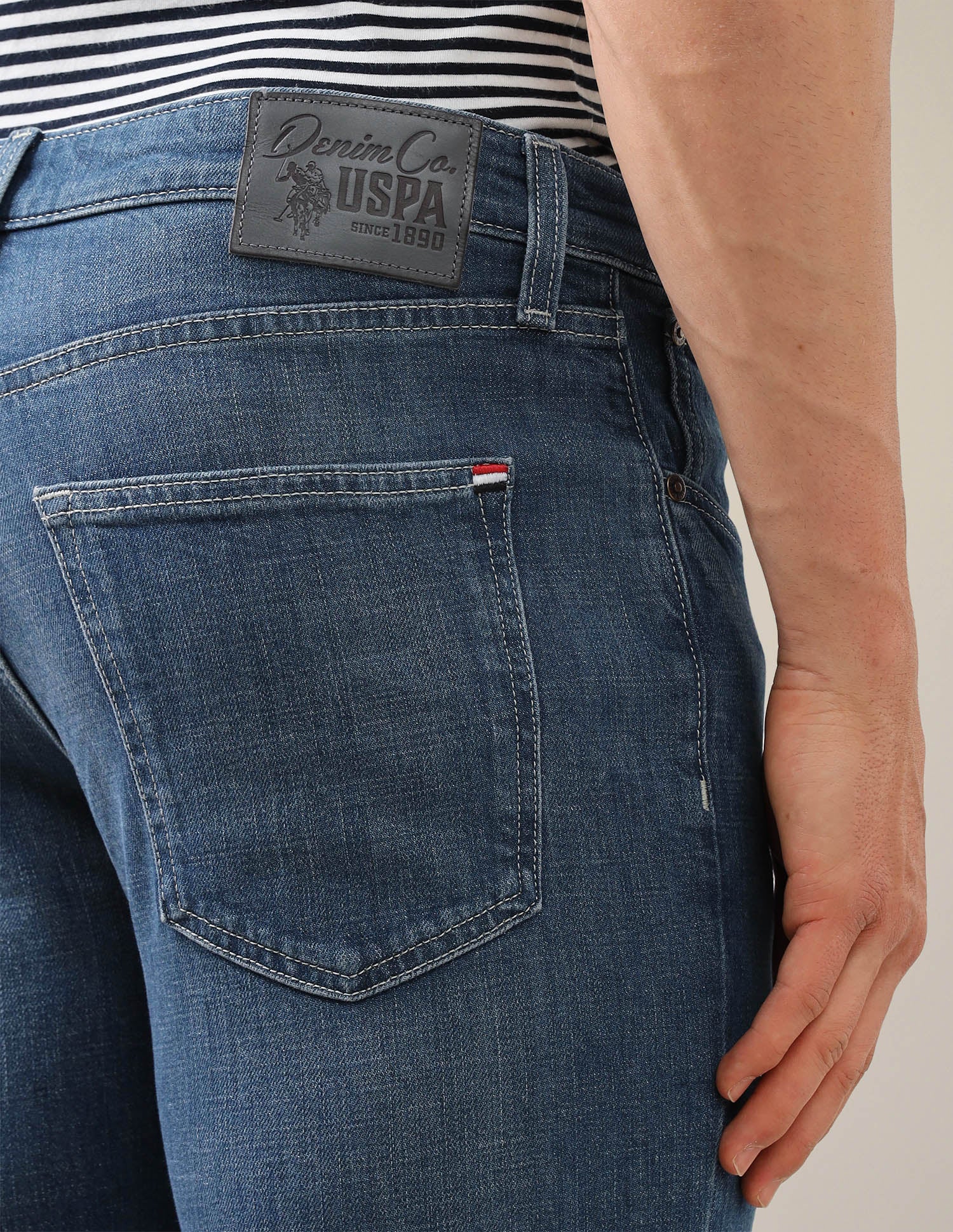 Harold Slim Straight Fit Blue Jeans Blue - U.S. Polo Assn. India | Large