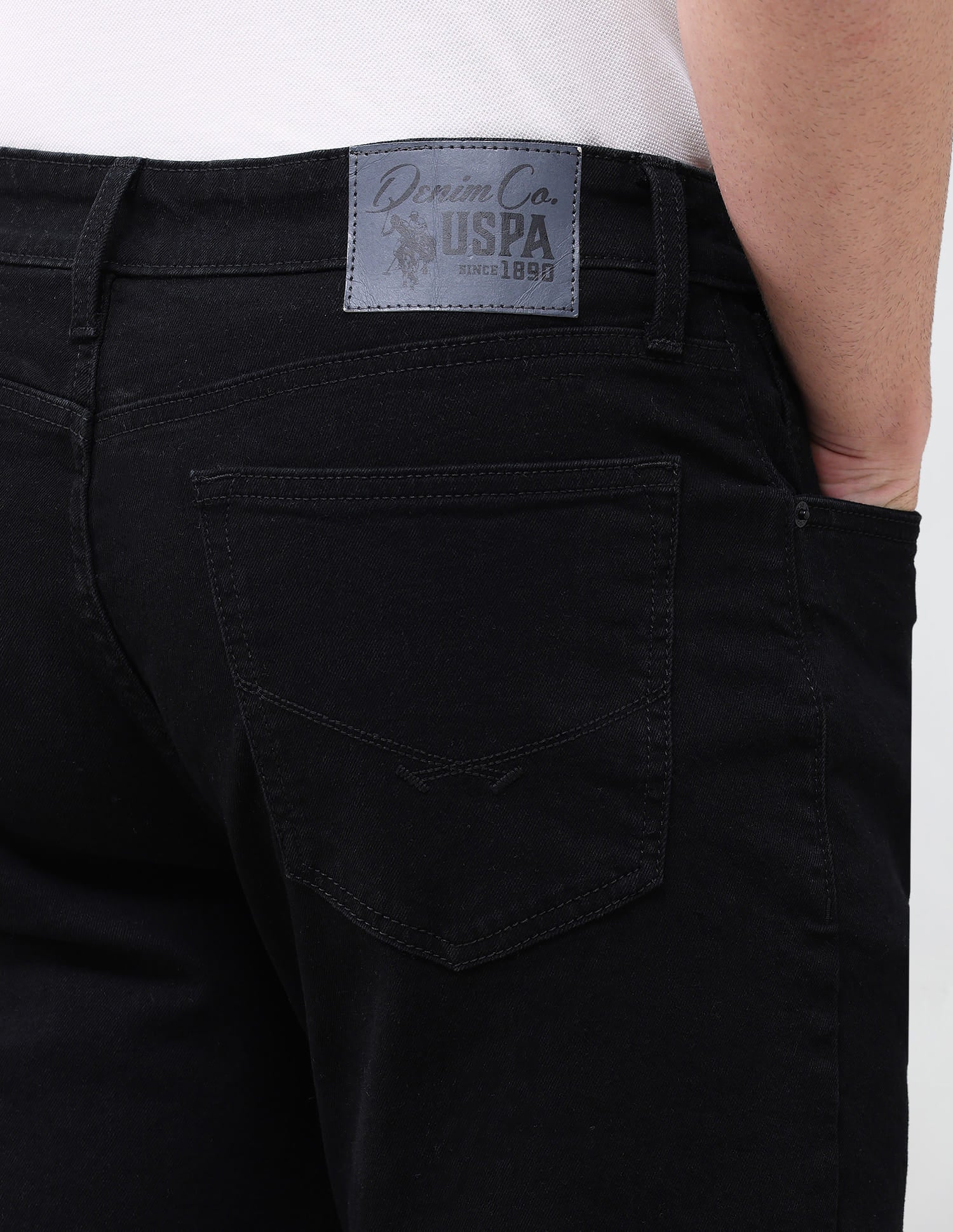 Solid Bootcut Fit Jeans Black - U.S. Polo Assn. India | Large