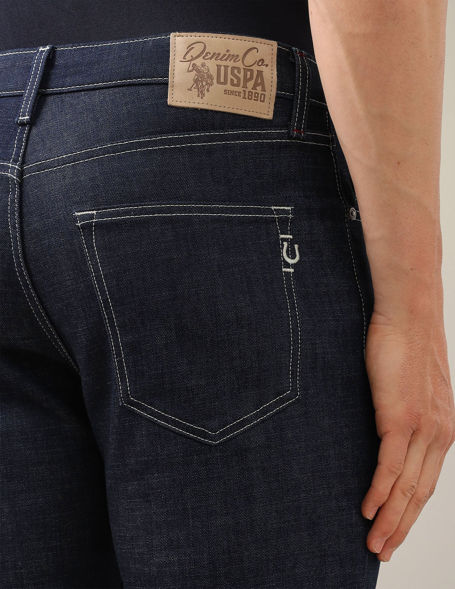 Harold Slim Straight Fit Blue Jeans Dark Blue - U.S. Polo Assn. India | Large