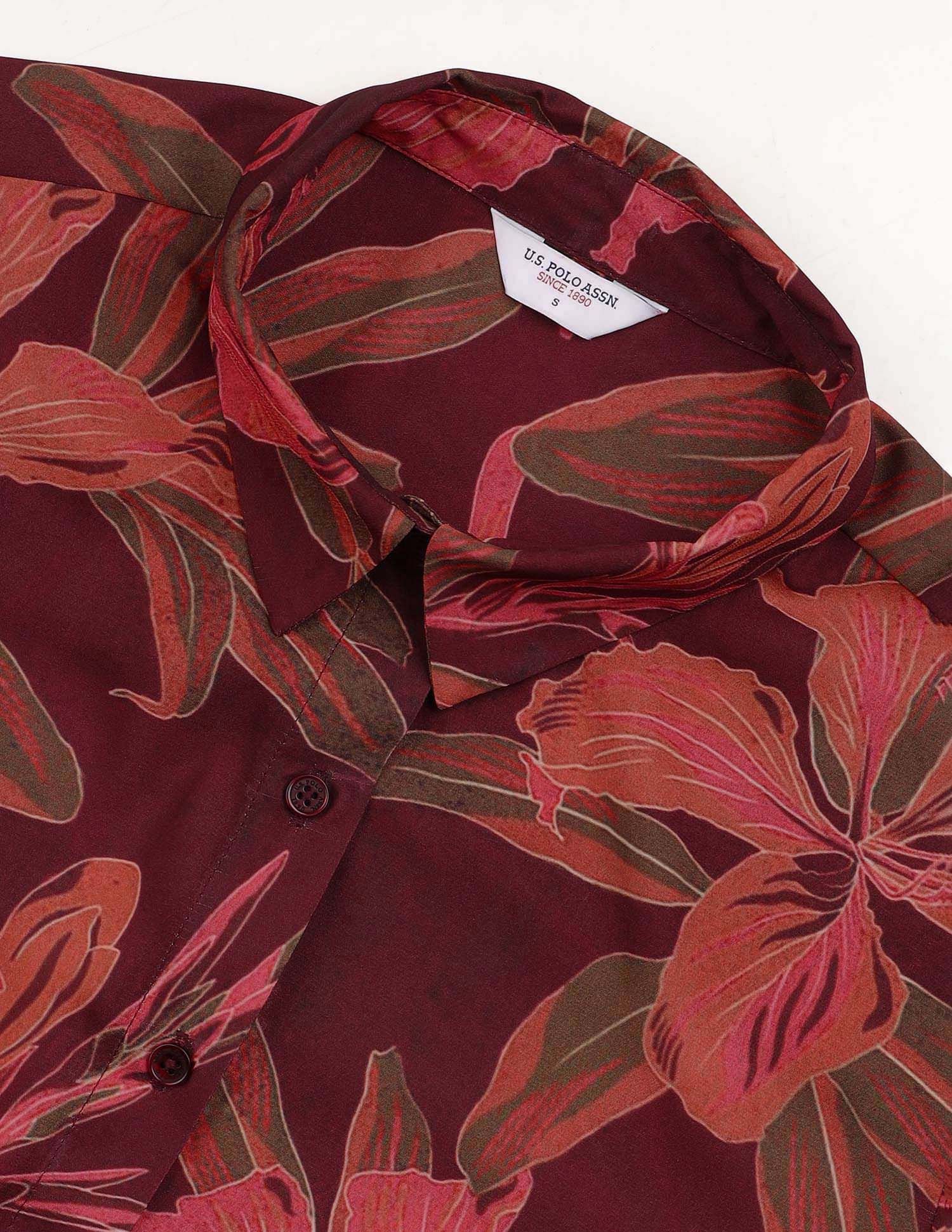 Floral Printed Relaxed Fit Shirt Multi-colour - U.S. POLO ASSN. | Large