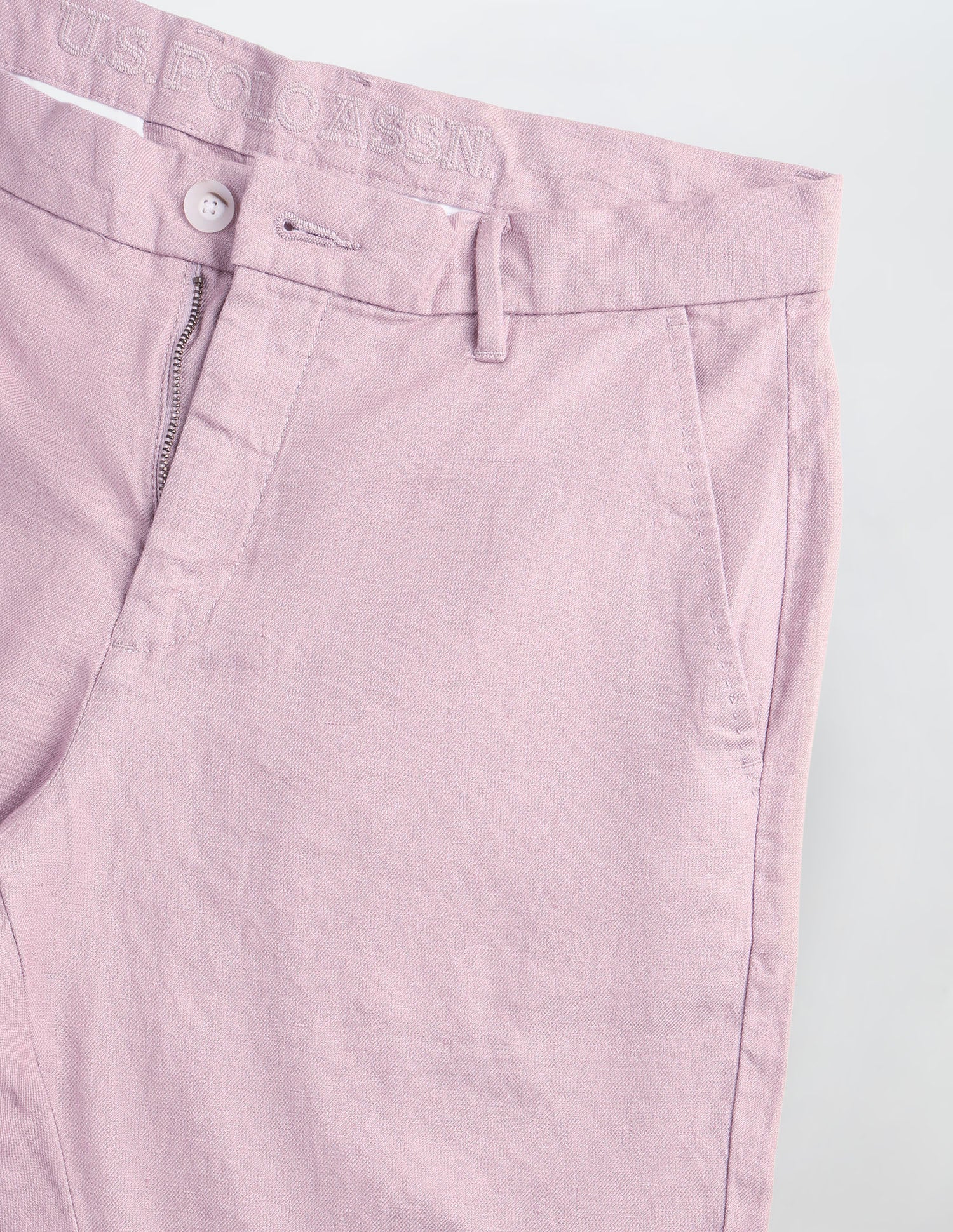 Solid Slim Fit Chino Shorts Pink - U.S. Polo Assn. India | Large