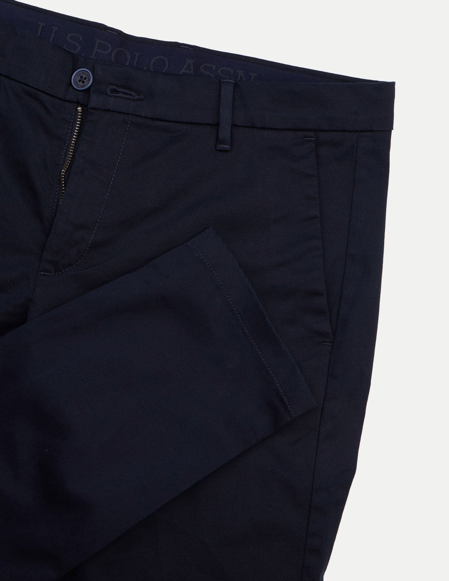 Austin Trim Regular Fit Mid Rise Trousers Navy - U.S. Polo Assn. India | Large