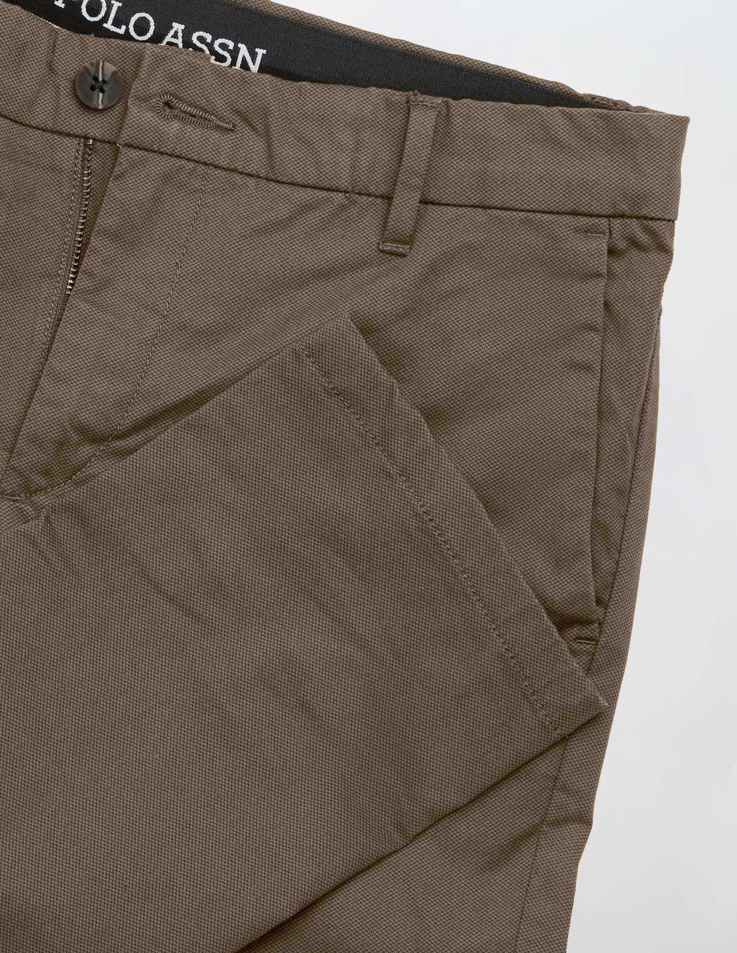 Denver Slim Fit Satin Trousers Brown - U.S. Polo Assn. India | Large