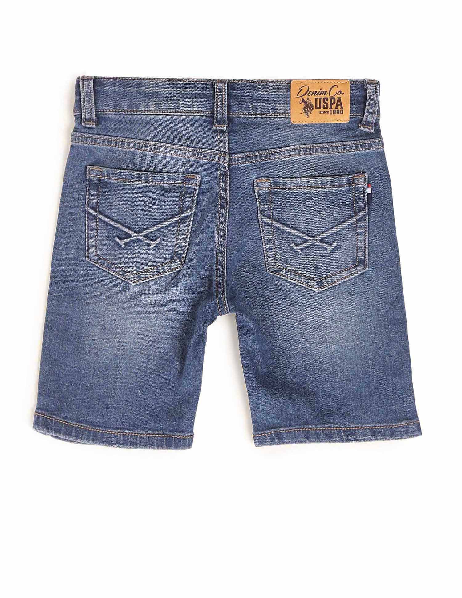 Boys Relaxed Fit Mid Rise Shorts Blue - U.S. POLO ASSN. | Large