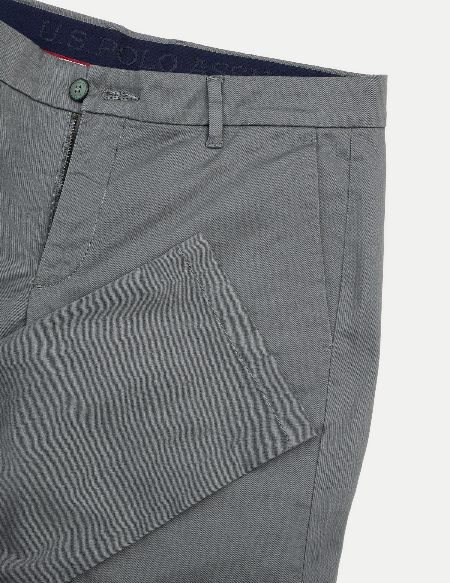 Denver Slim Fit Twill Trousers Dark Grey - U.S. Polo Assn. India | Large
