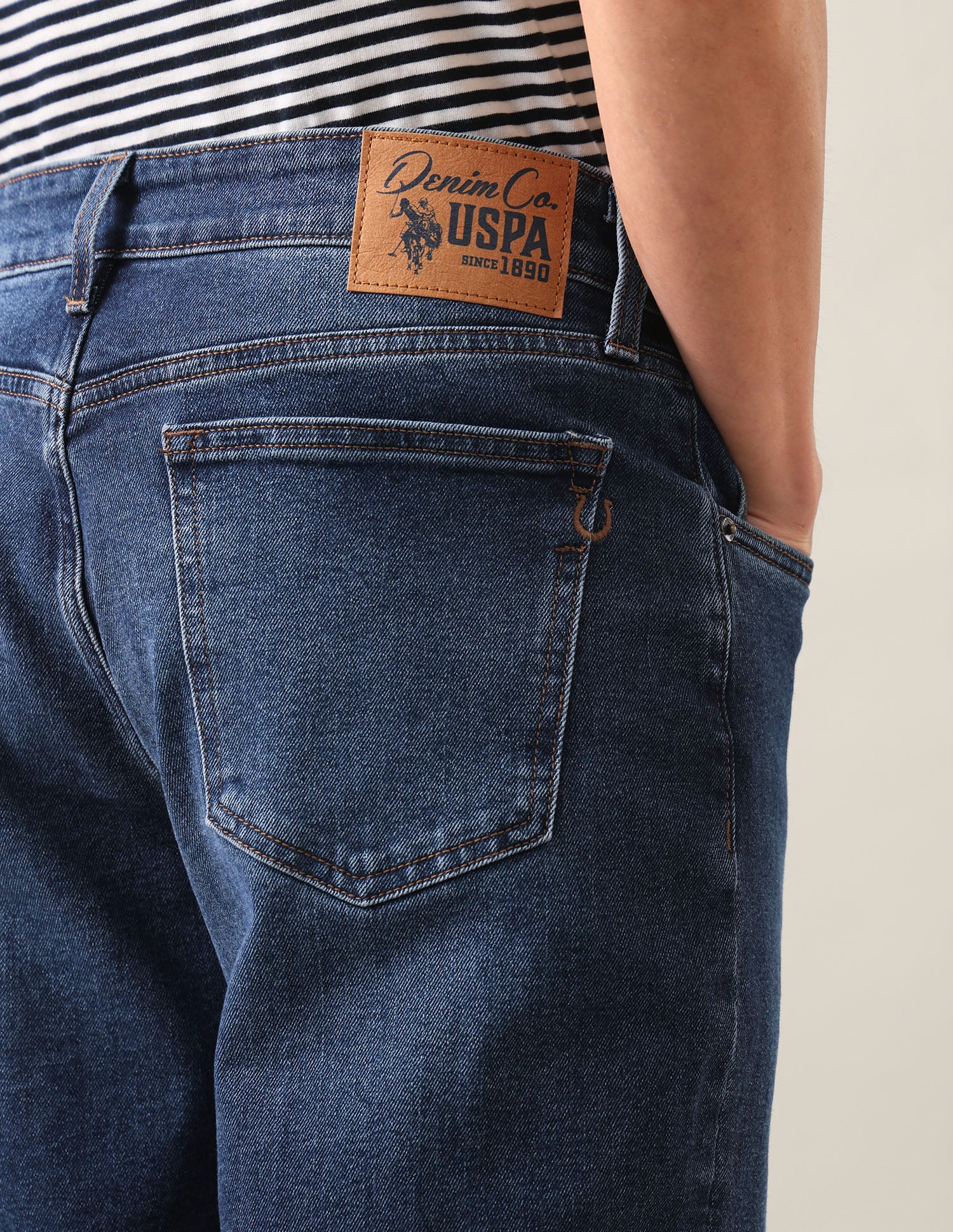 Shawn Relaxed Fit Blue Jeans Mid Blue - U.S. Polo Assn. India | Large