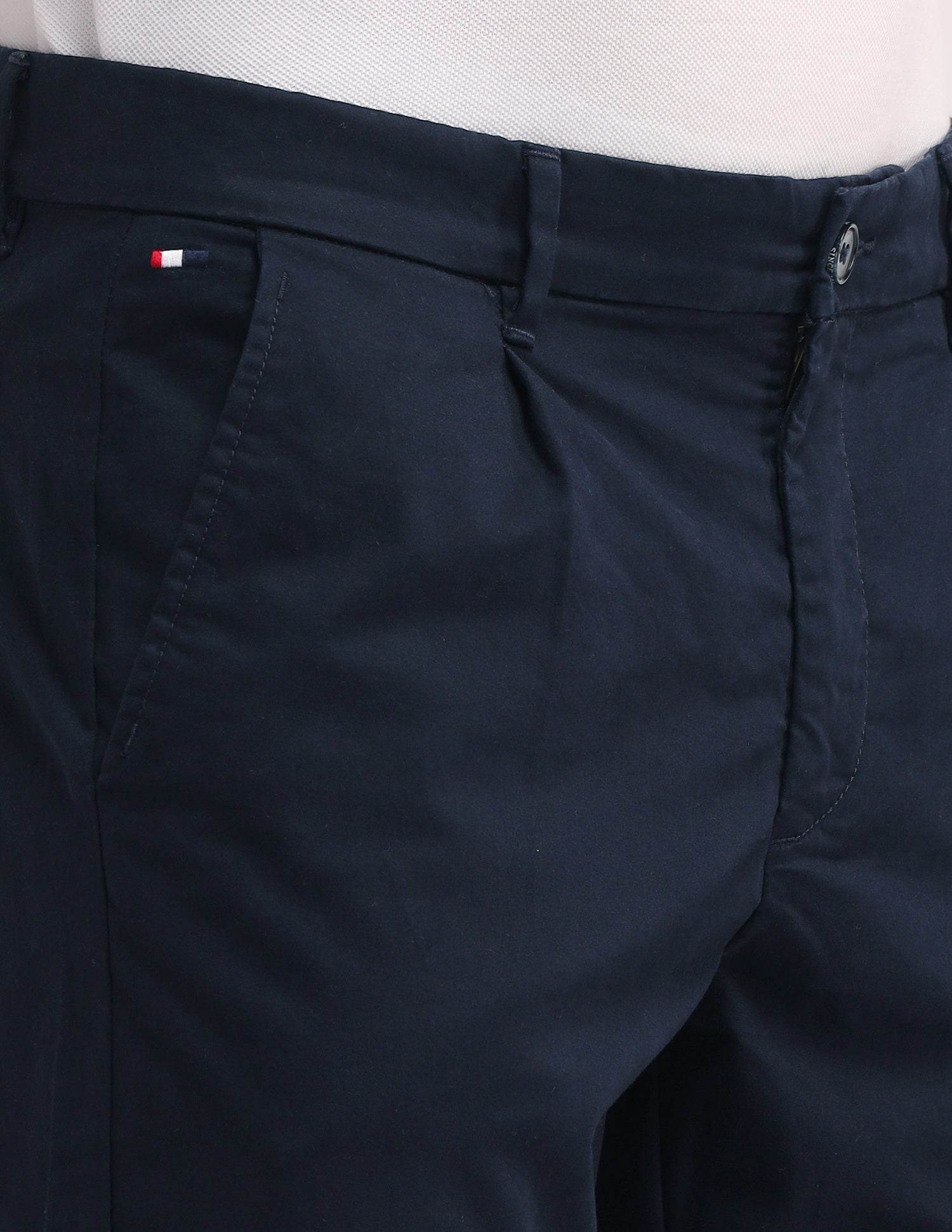 Riley Straight Fit Twill Trousers Navy - U.S. Polo Assn. India | Large