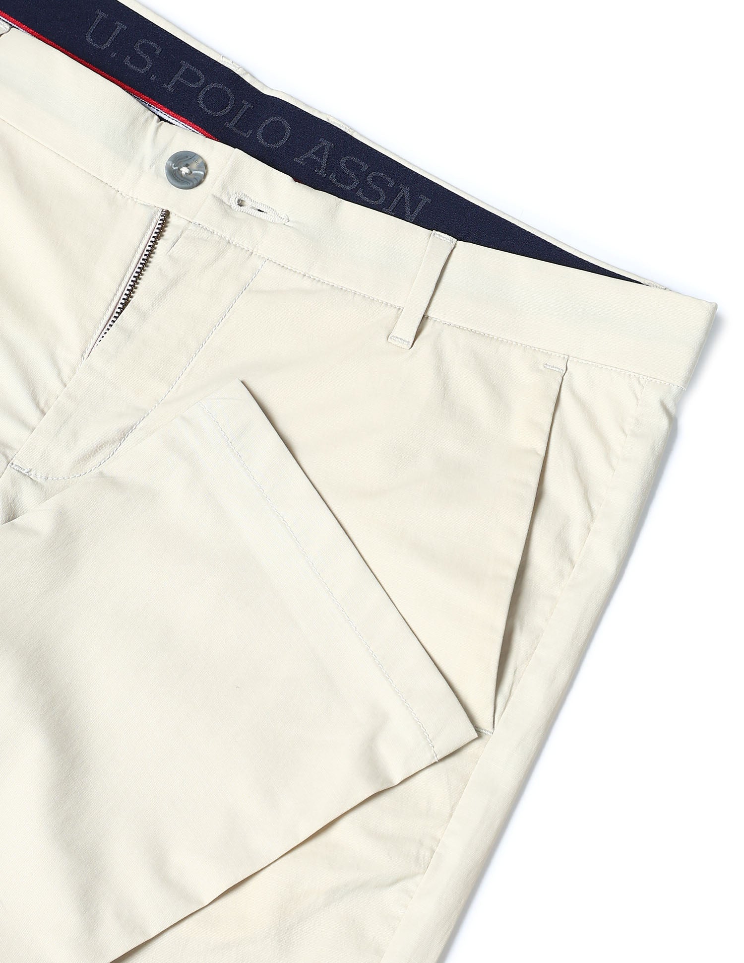 Solid Denver Slim Fit Trousers Stone - U.S. POLO ASSN. | Large