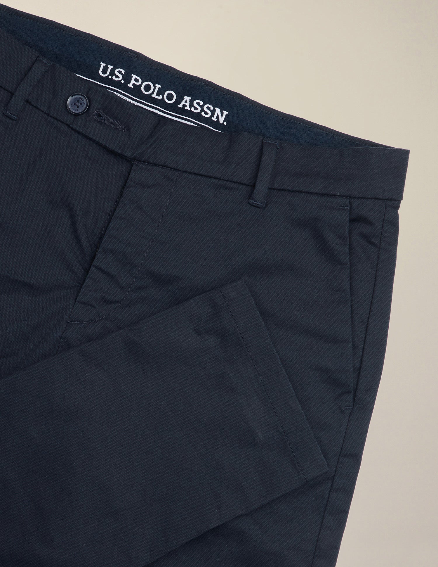 Austin Slim Fit Satin Trousers Dark Navy - U.S. Polo Assn. India | Large