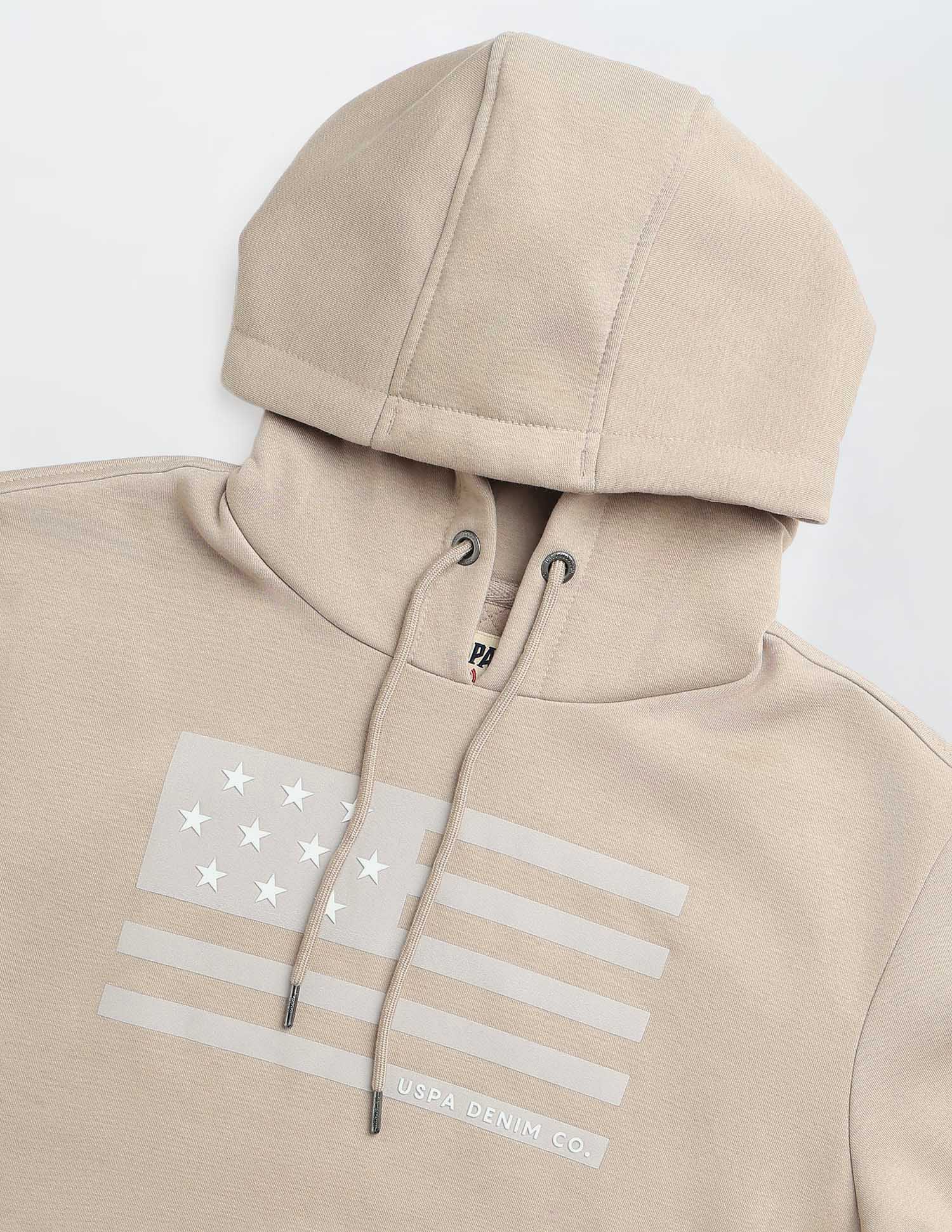 Graphic Printed Regular Fit Sweatshirt Beige - U.S. POLO ASSN. | Large