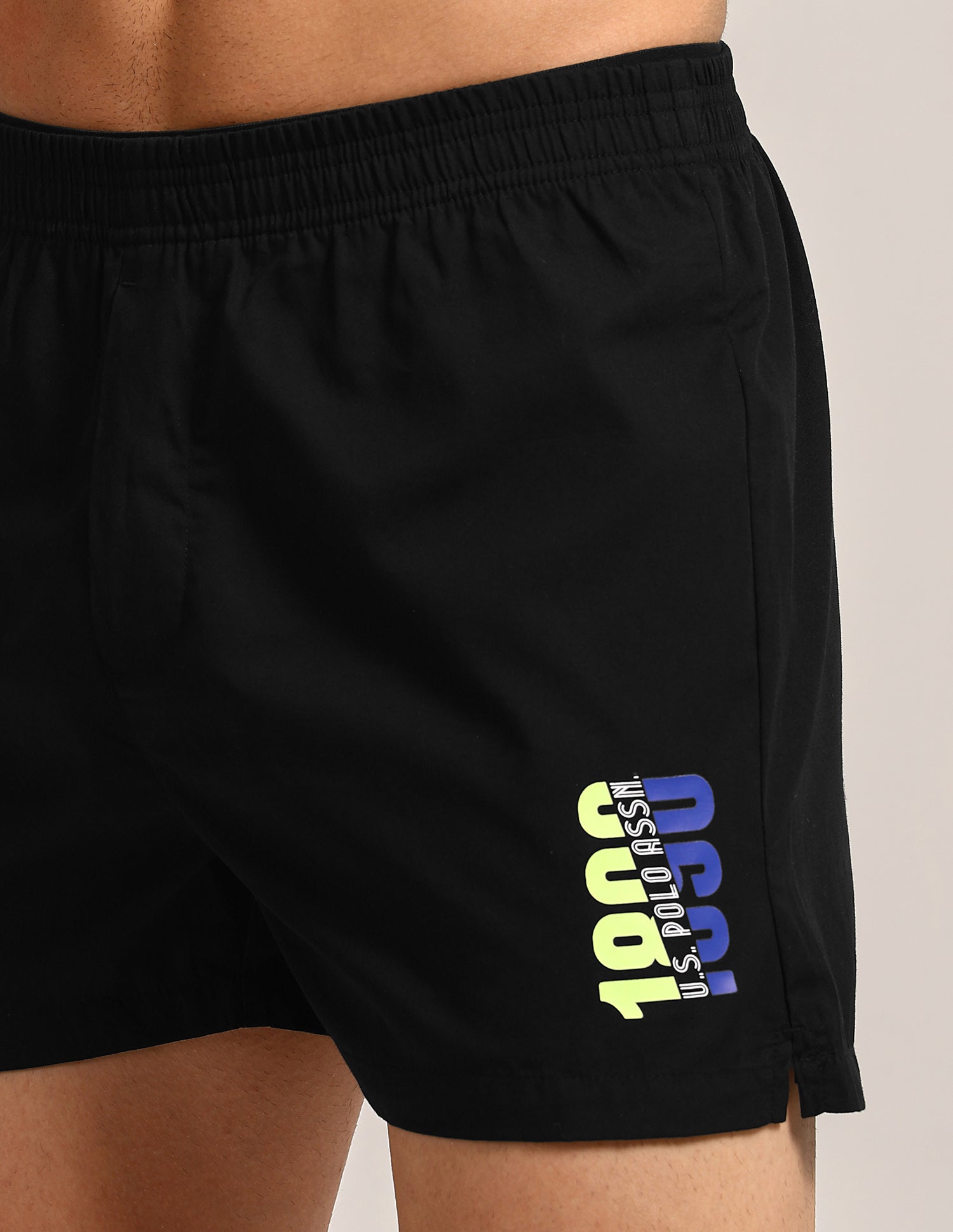 Light Cotton OEX16-P2 Boxer Shorts - Pack Of 2 Steel Grey & Black - U.S. Polo Assn. India | Large